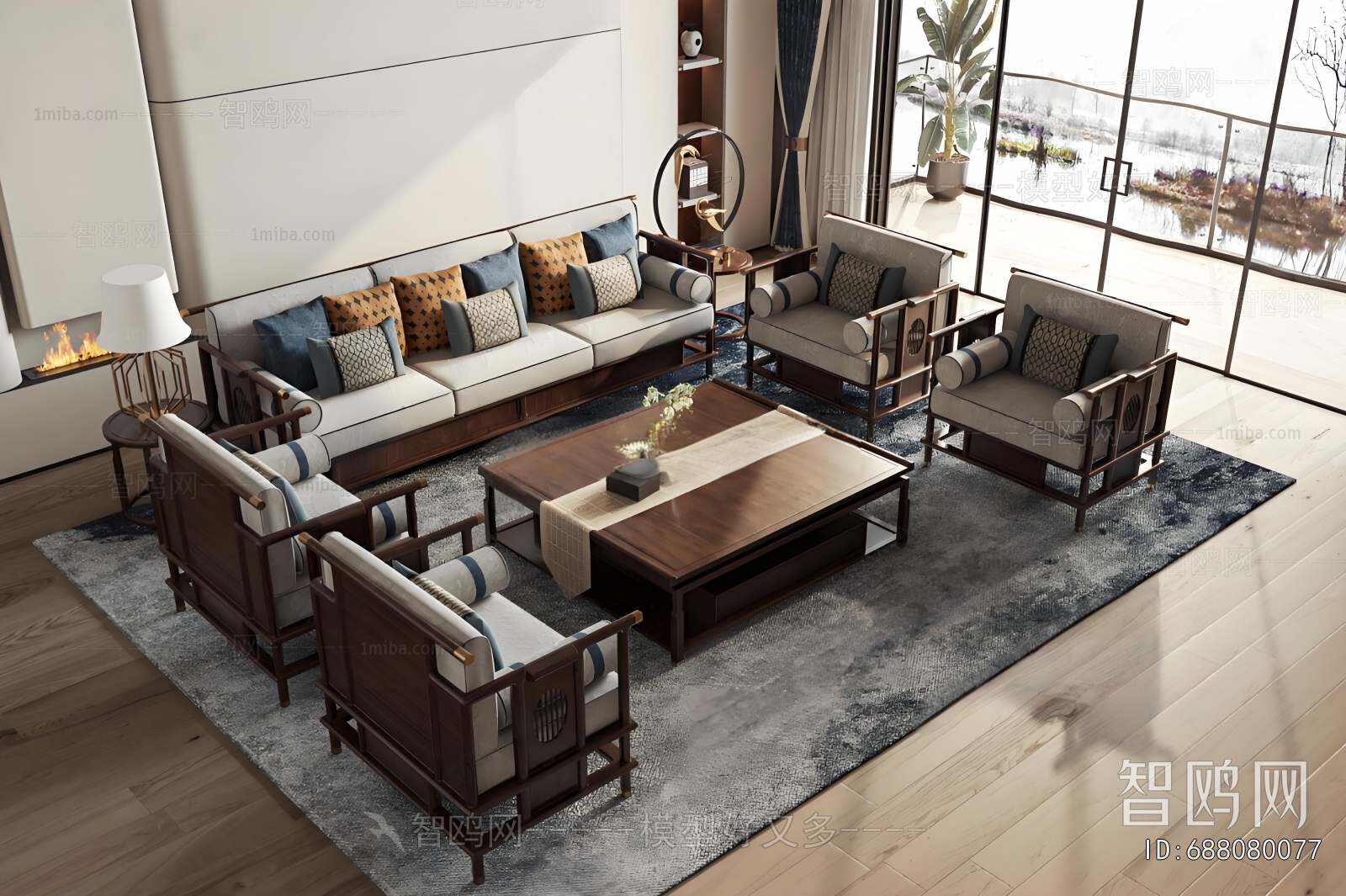 New Chinese Style Sofa Combination