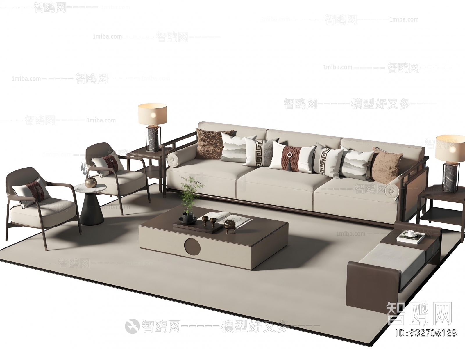 New Chinese Style Sofa Combination
