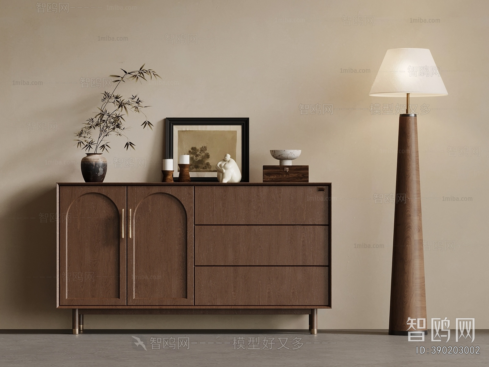 Wabi-sabi Style Side Cabinet