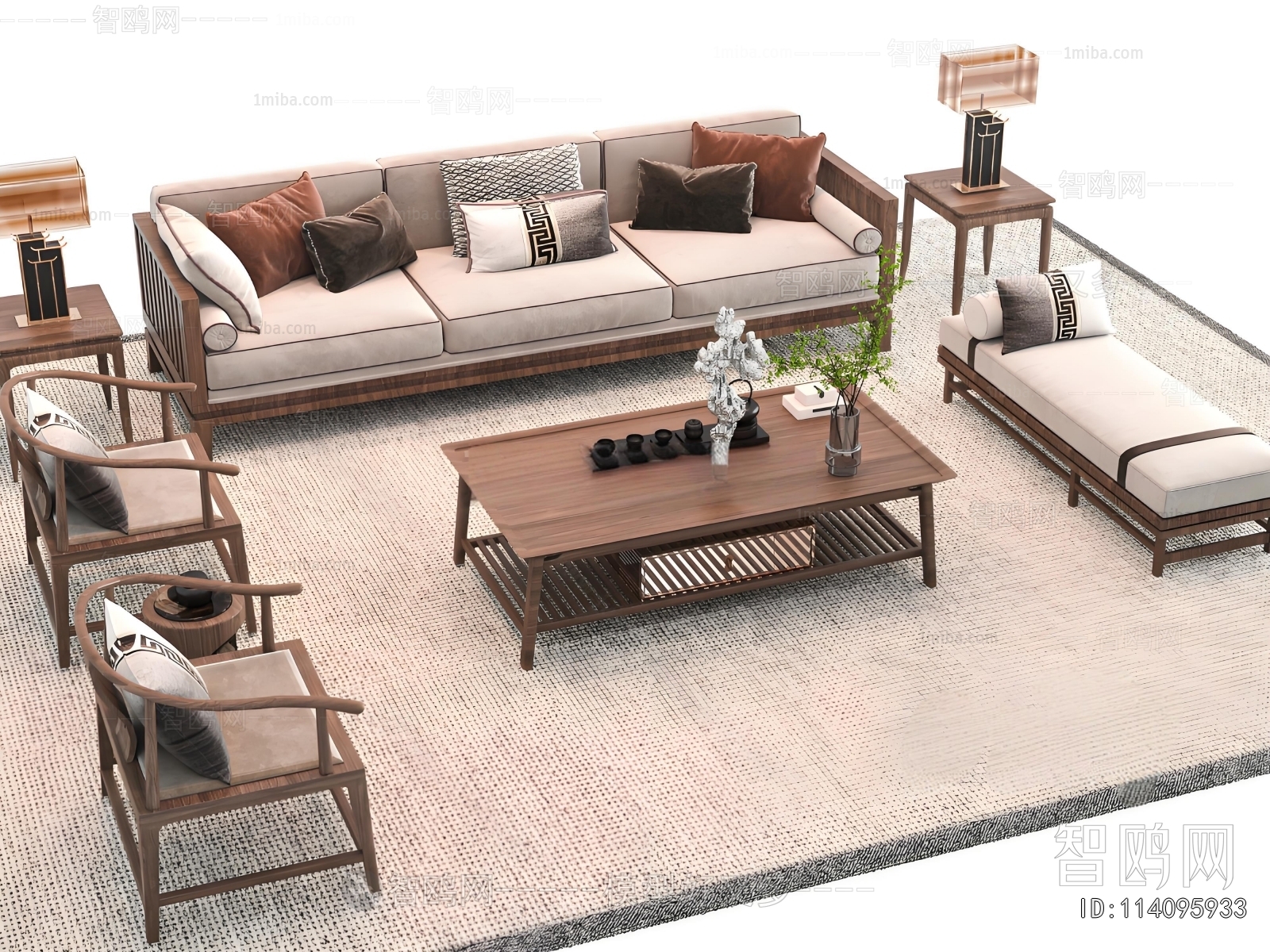 New Chinese Style Sofa Combination