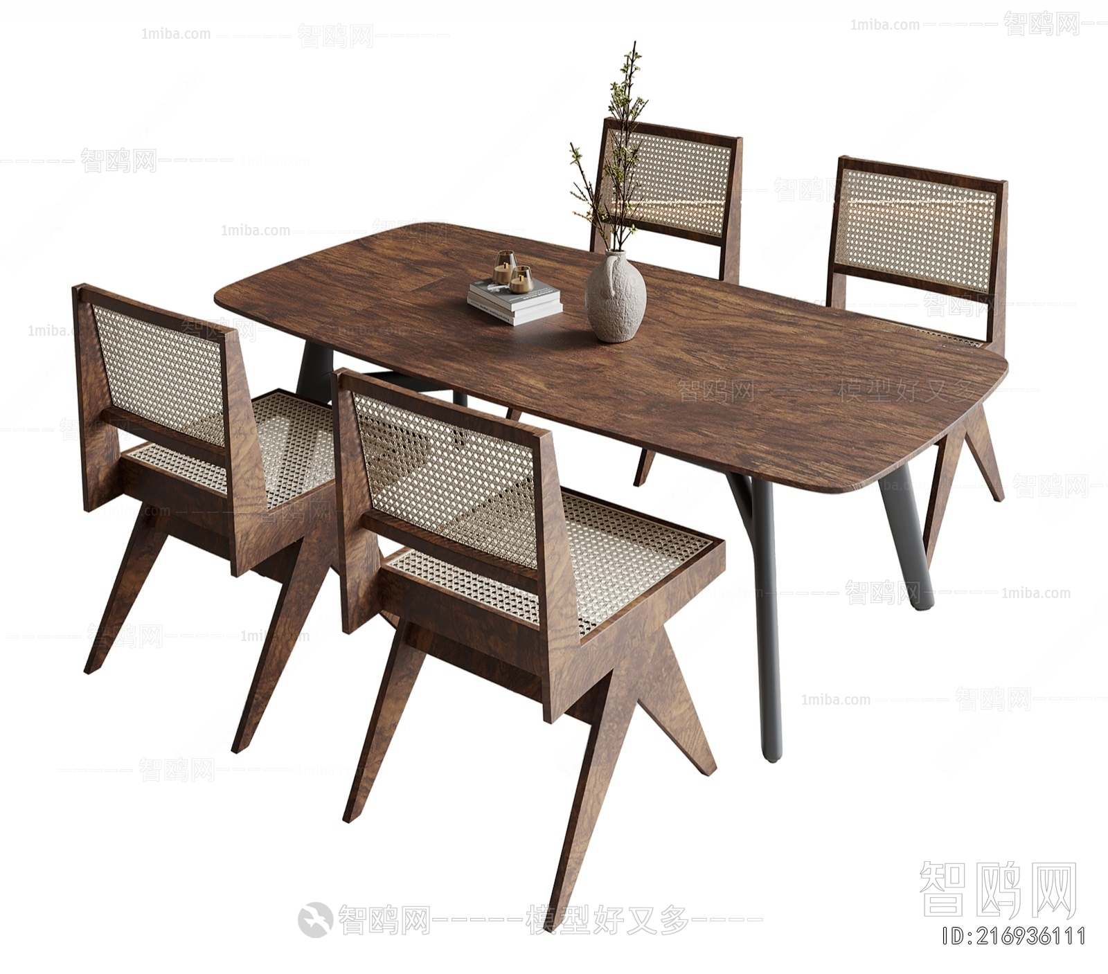 Wabi-sabi Style Dining Table And Chairs