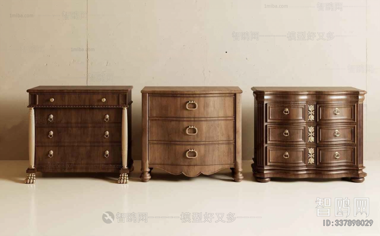 French Style Bedside Cupboard