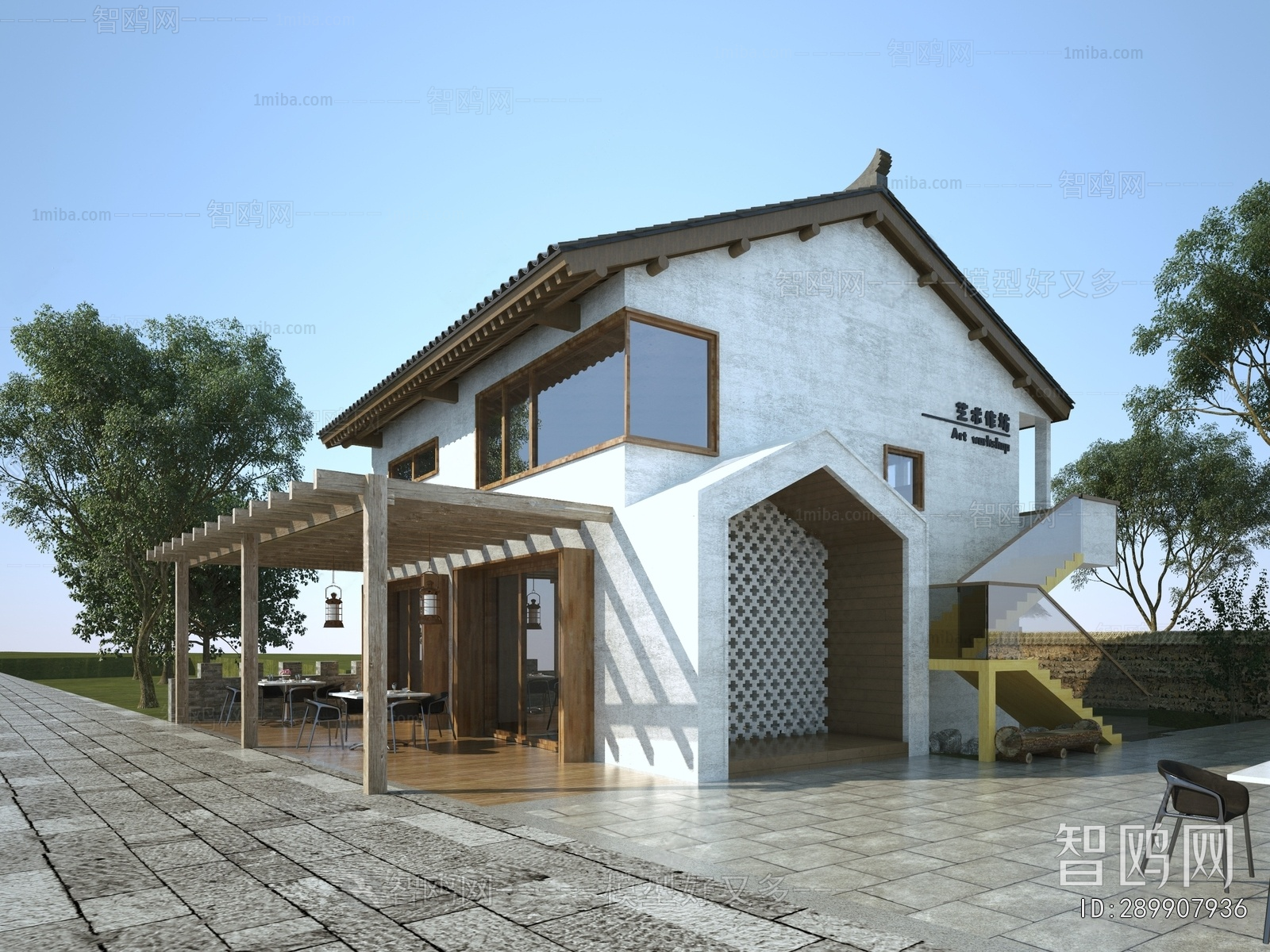 New Chinese Style Appearance Of Commercial Building