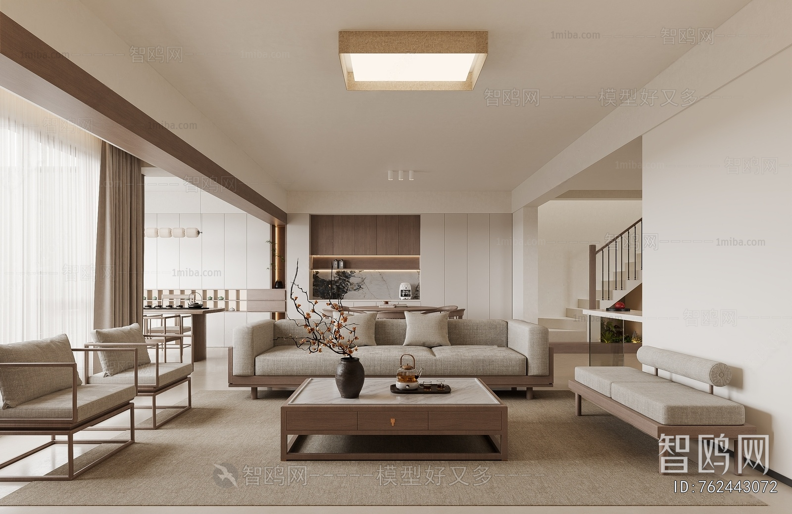 New Chinese Style A Living Room