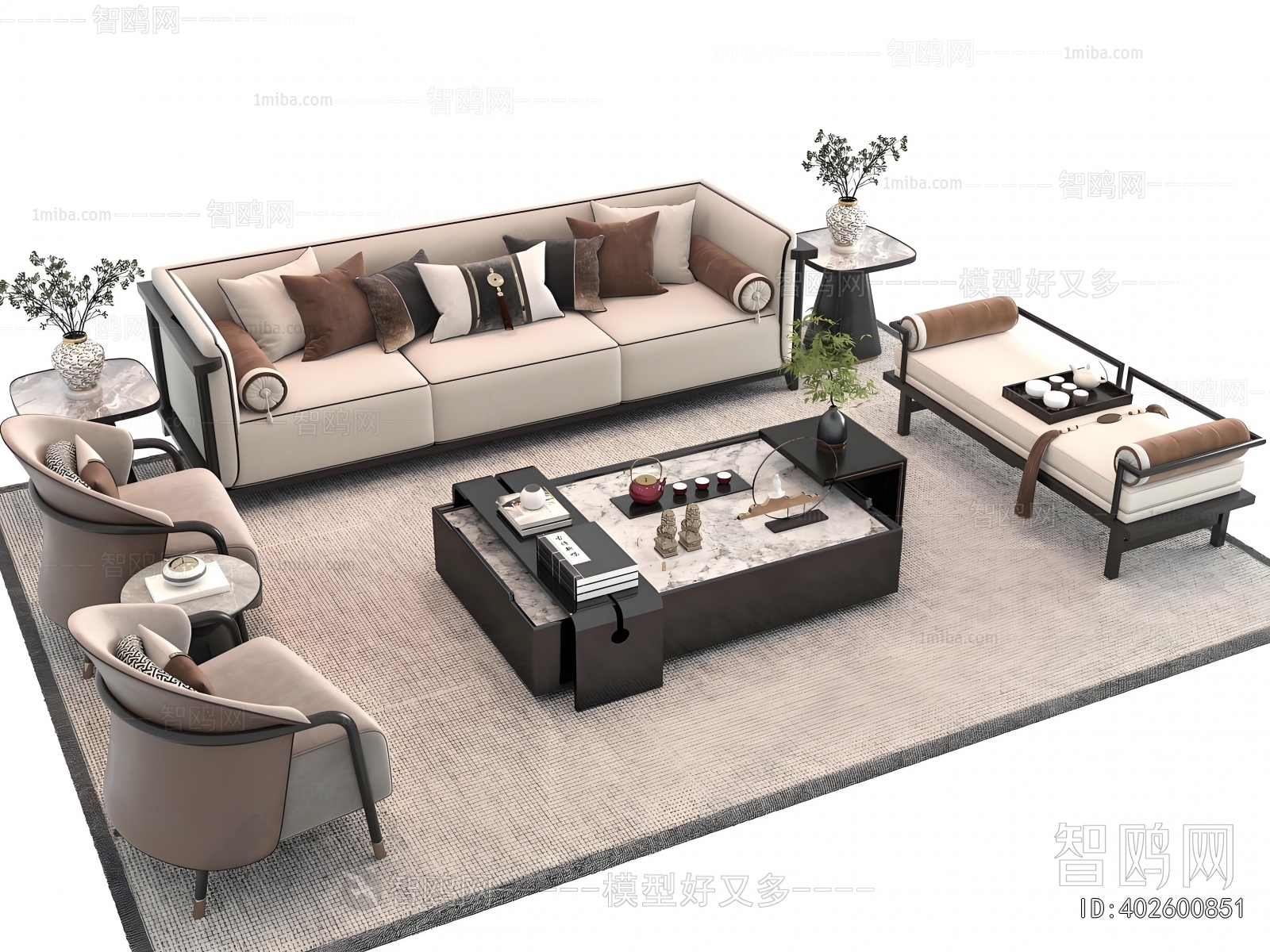 New Chinese Style Sofa Combination