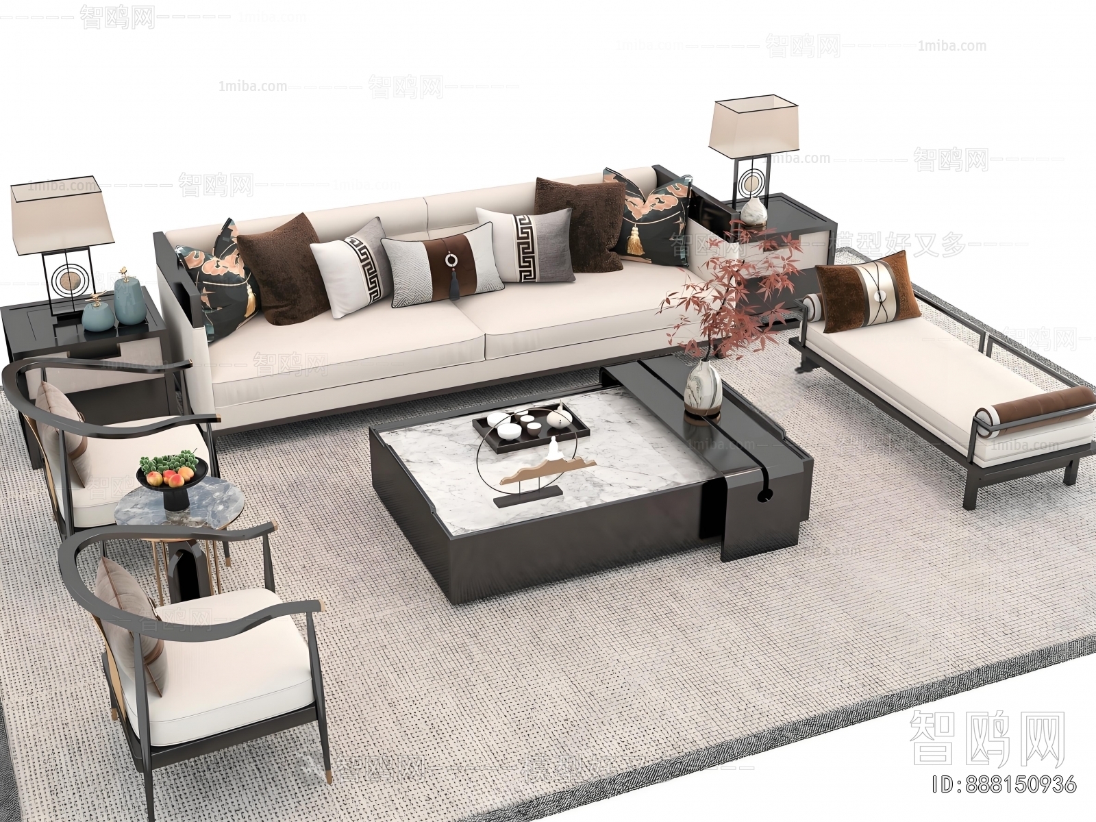 New Chinese Style Sofa Combination