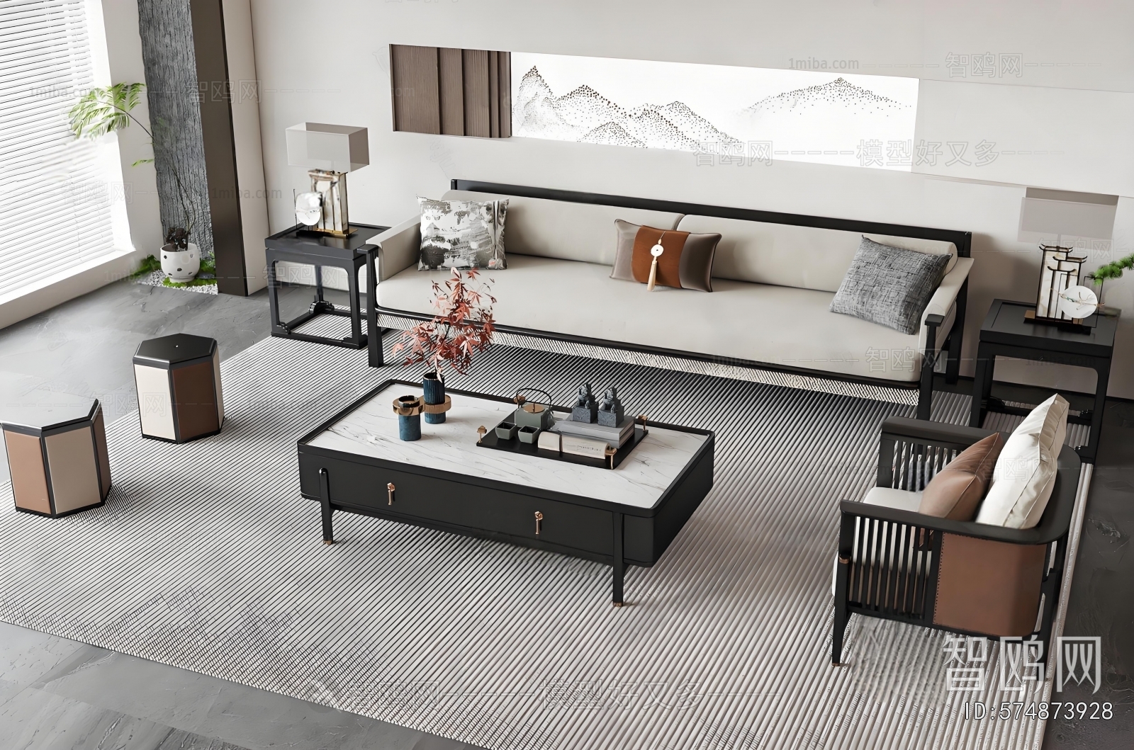 New Chinese Style Sofa Combination