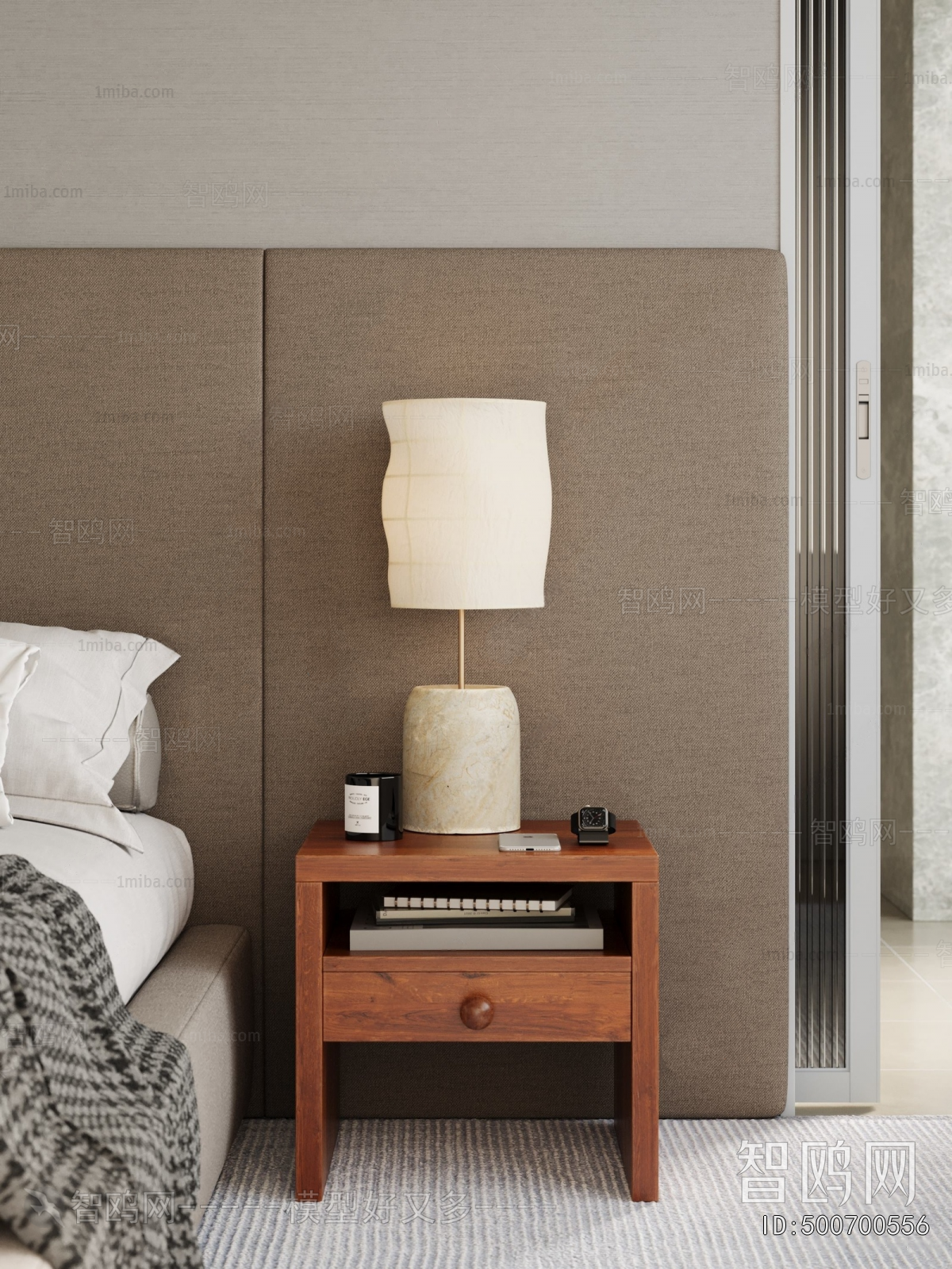 Wabi-sabi Style Bedside Cupboard