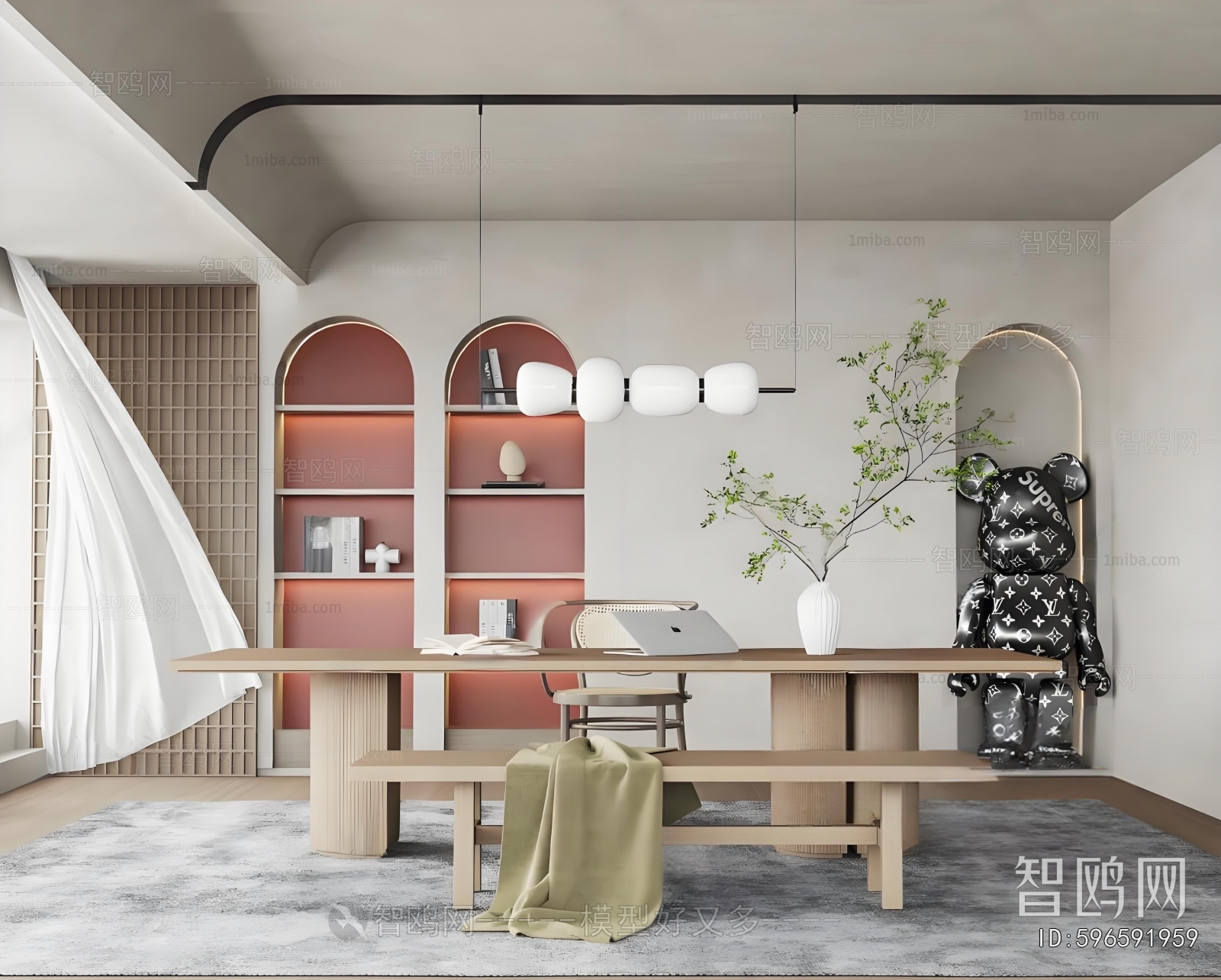 Wabi-sabi Style Study Space