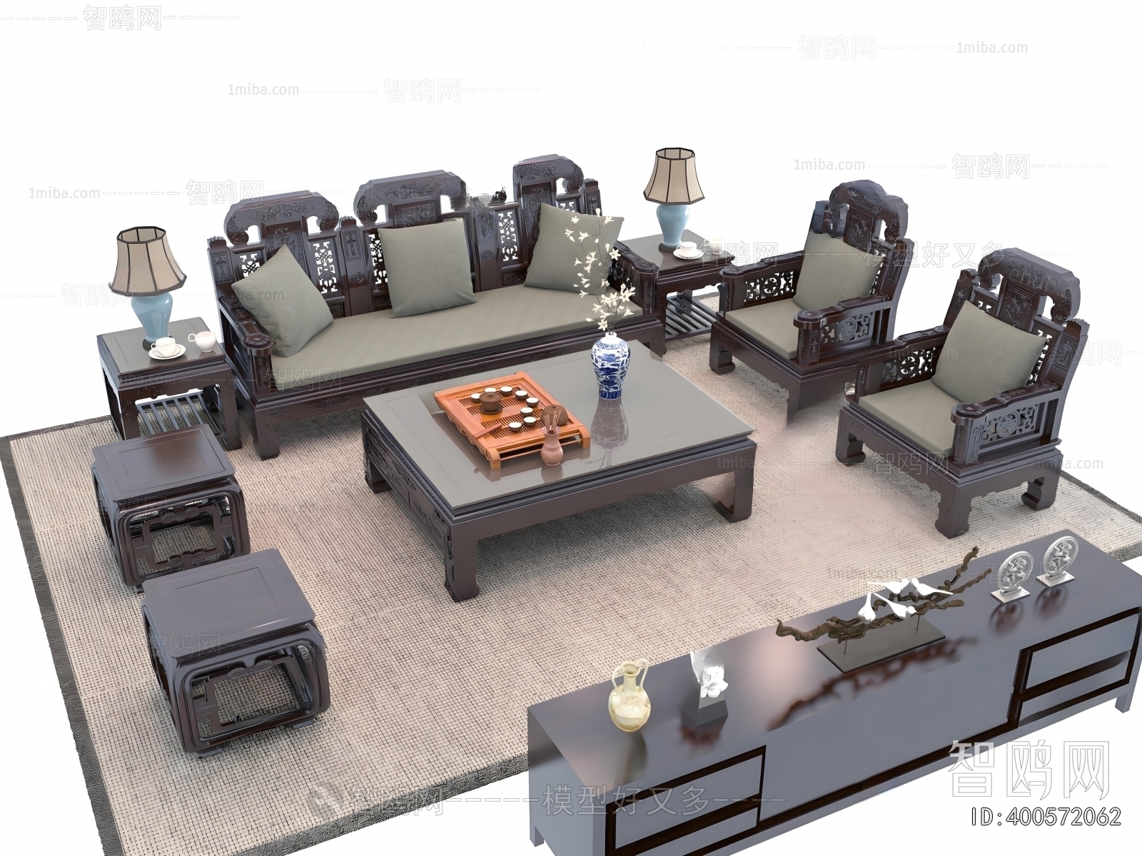 New Chinese Style Sofa Combination