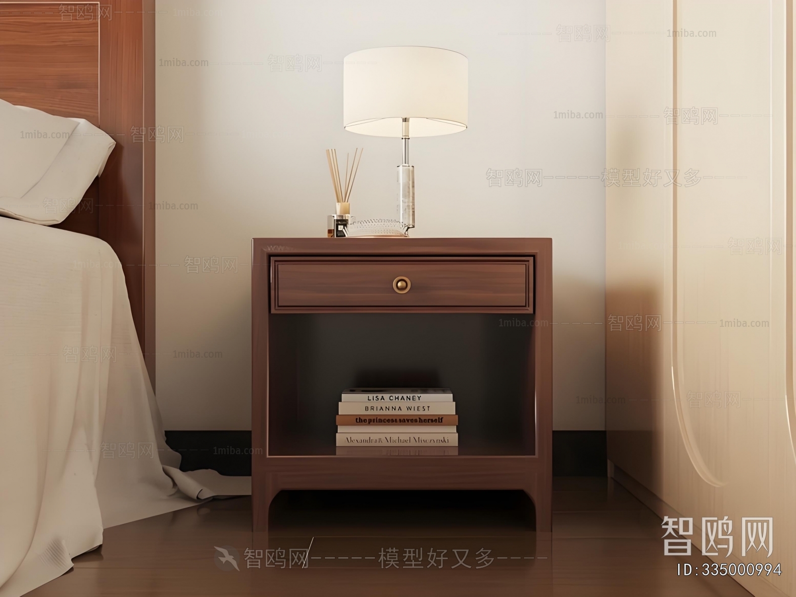 New Chinese Style Bedside Cupboard