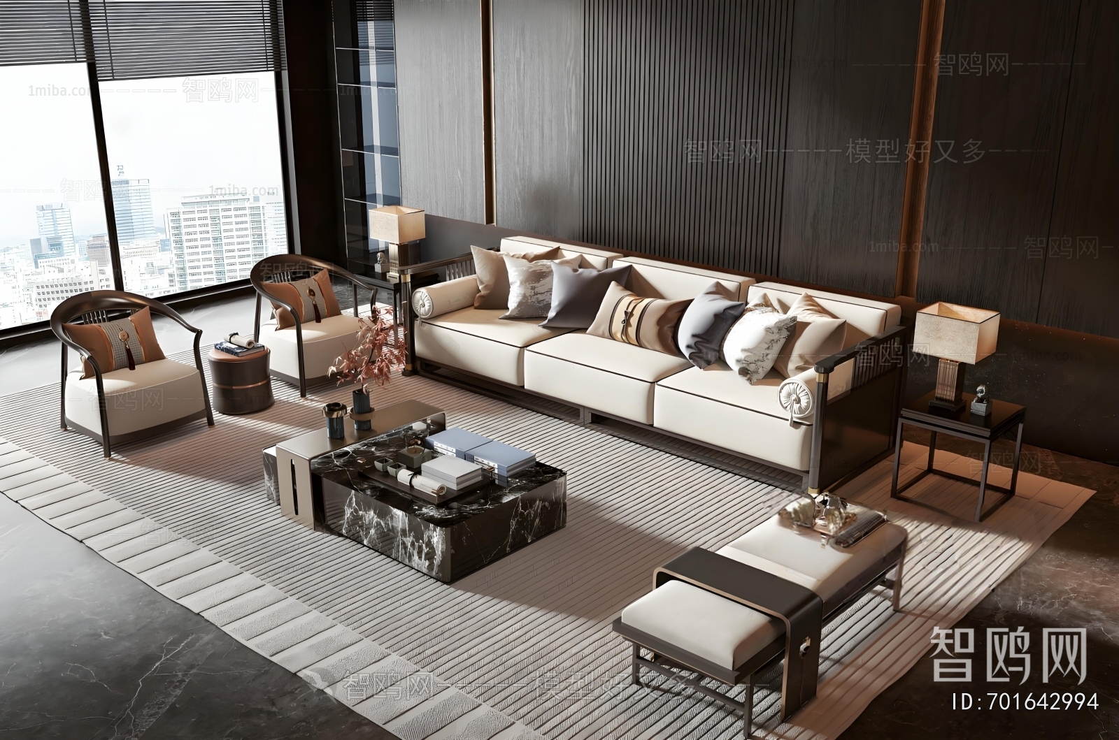 New Chinese Style Sofa Combination