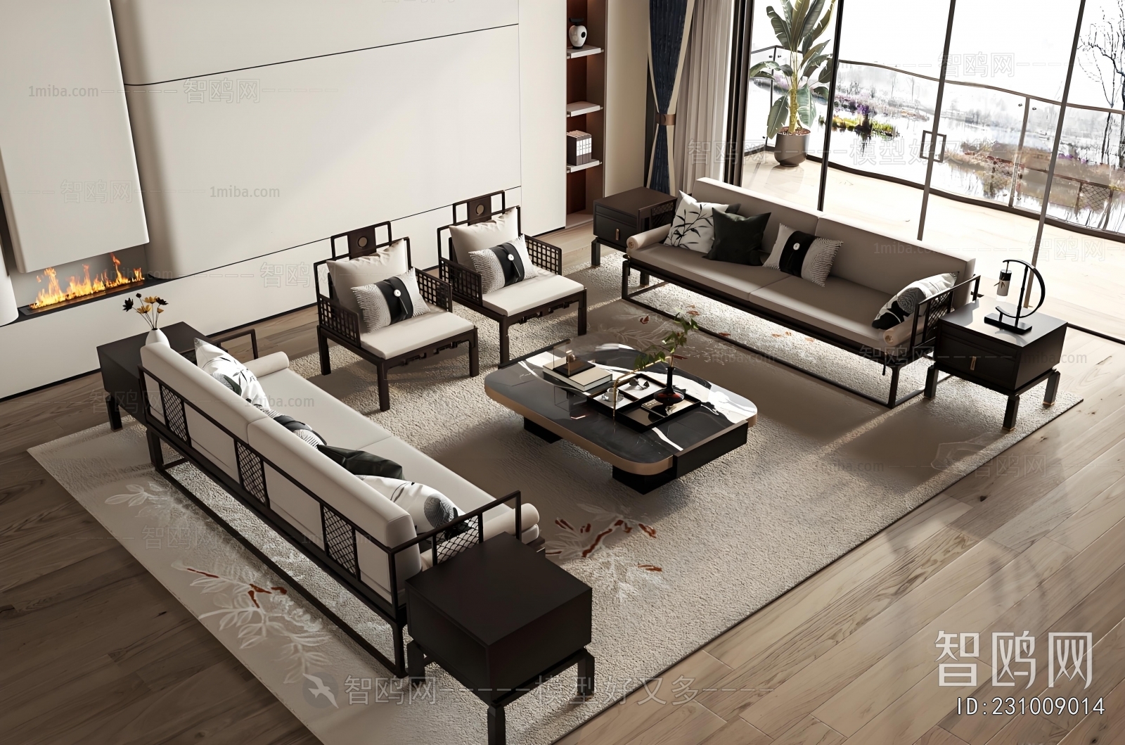 New Chinese Style Sofa Combination