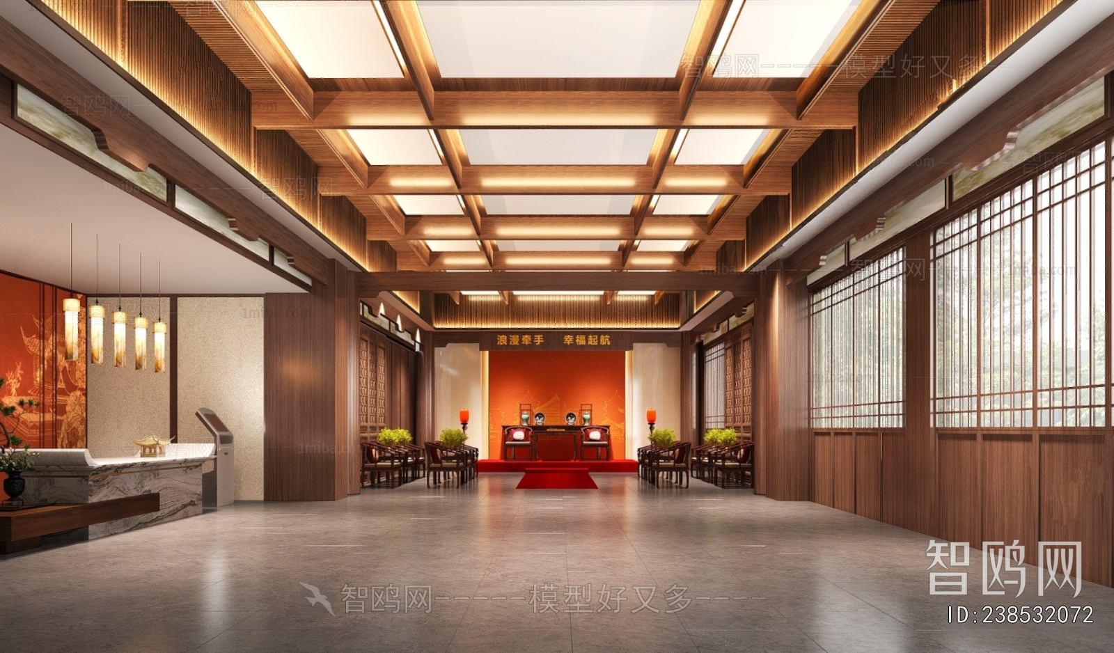 New Chinese Style Office Reception Desk