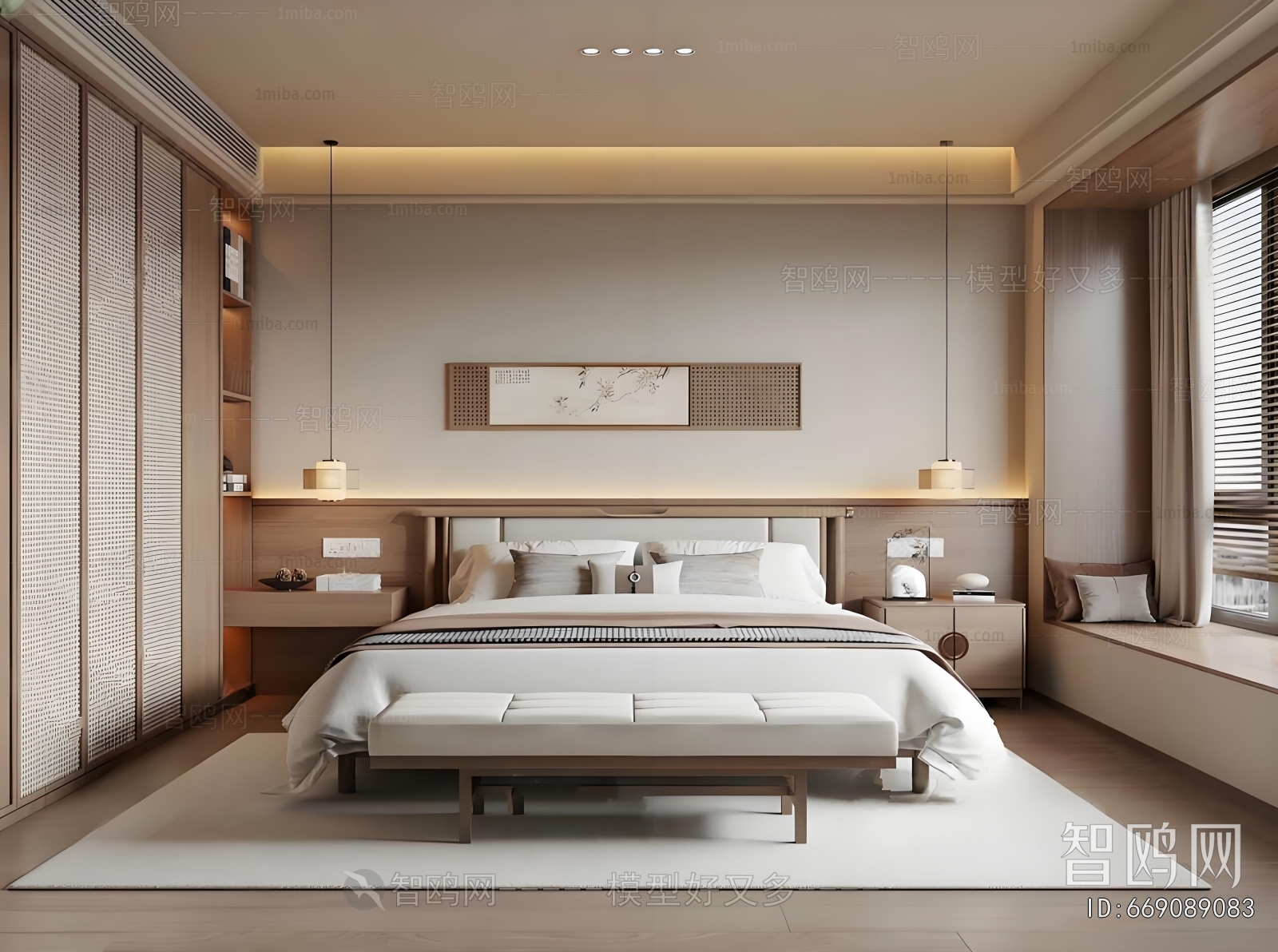 New Chinese Style Bedroom
