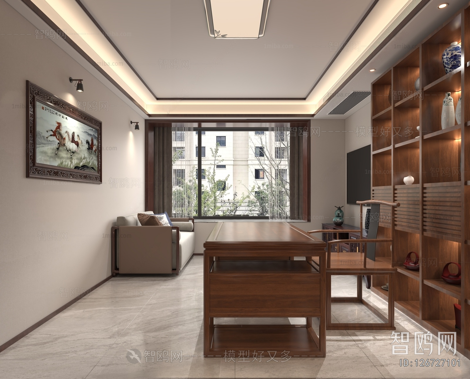 New Chinese Style Study Space