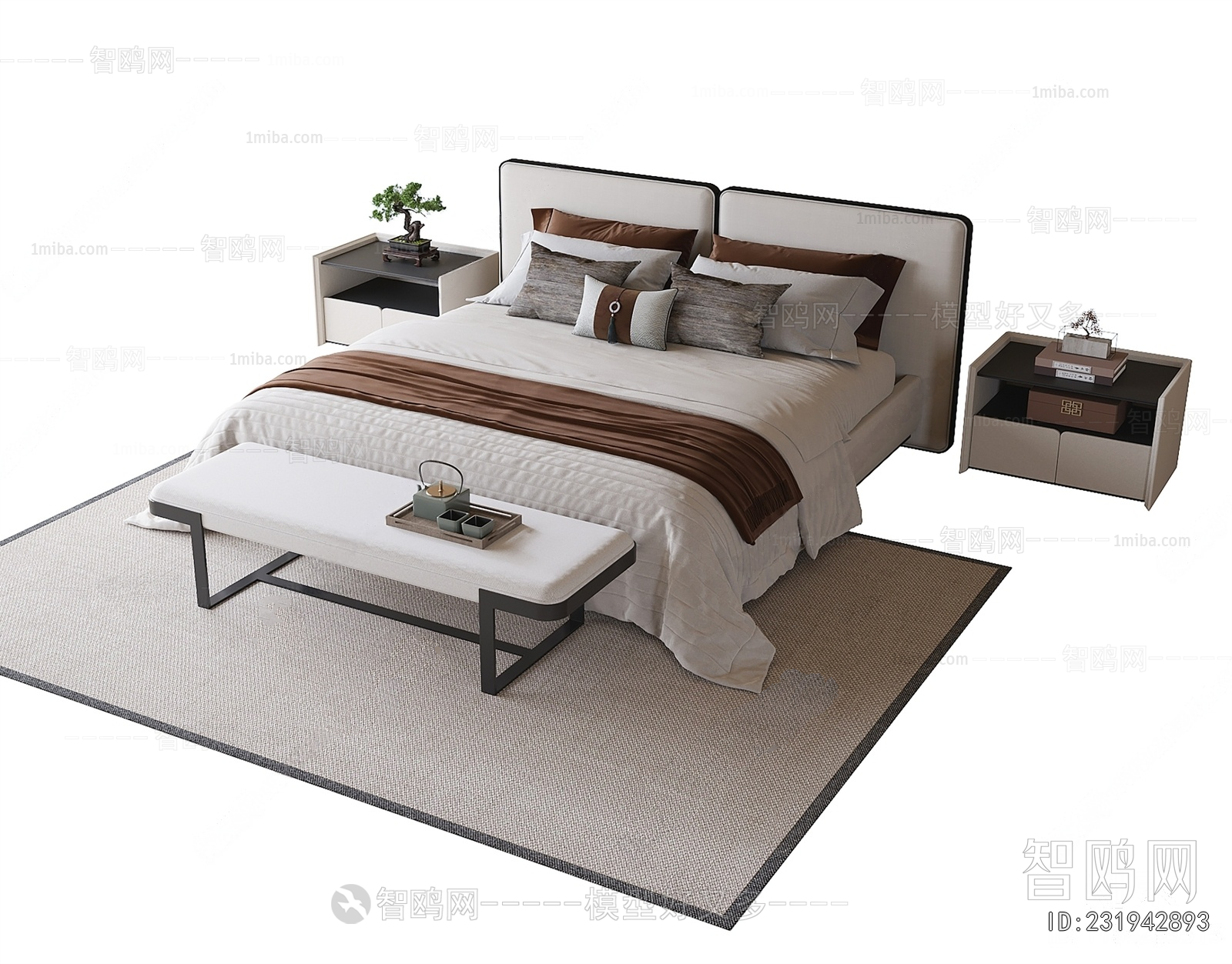 New Chinese Style Double Bed
