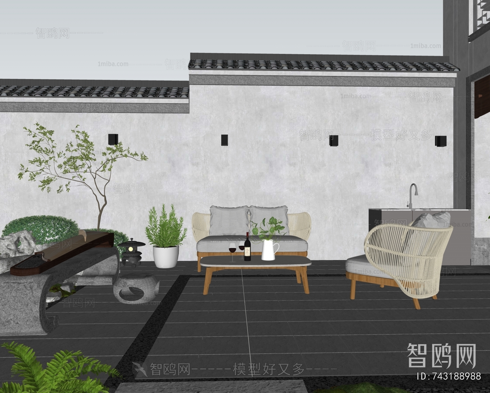 New Chinese Style Courtyard/landscape
