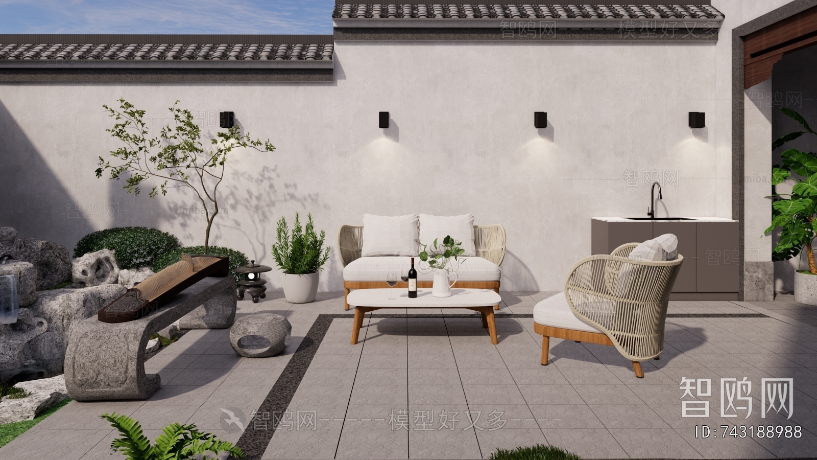 New Chinese Style Courtyard/landscape