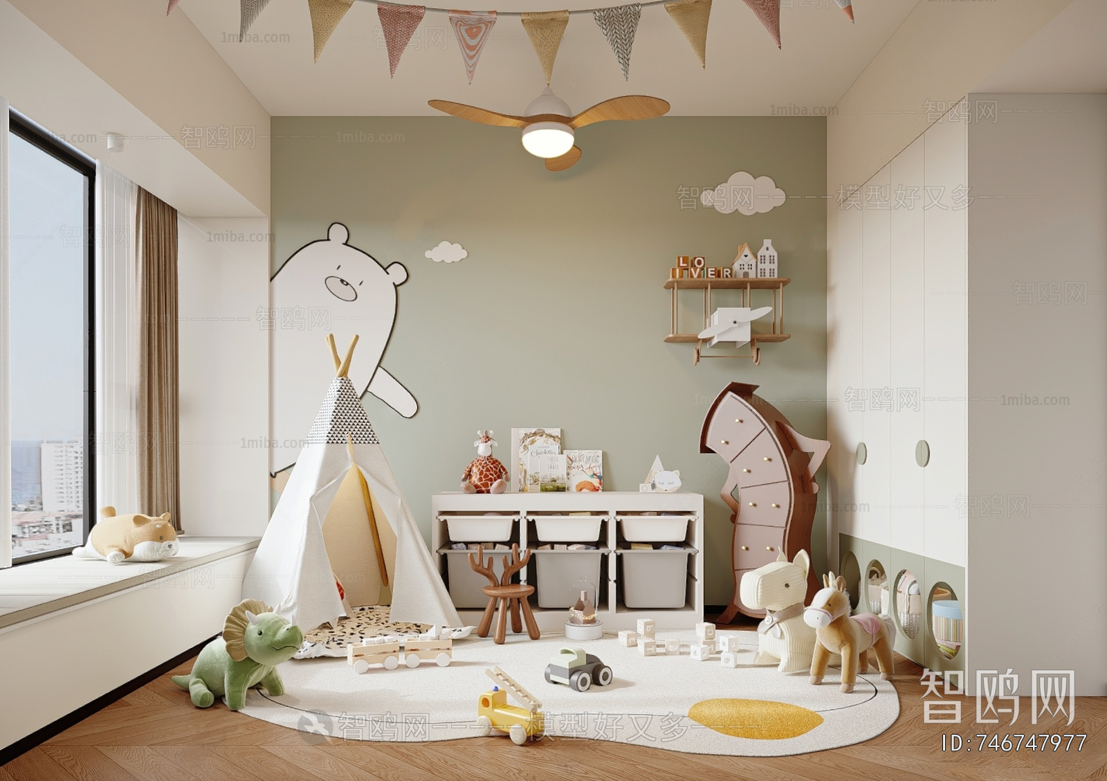 Modern Children's Room Activity Room