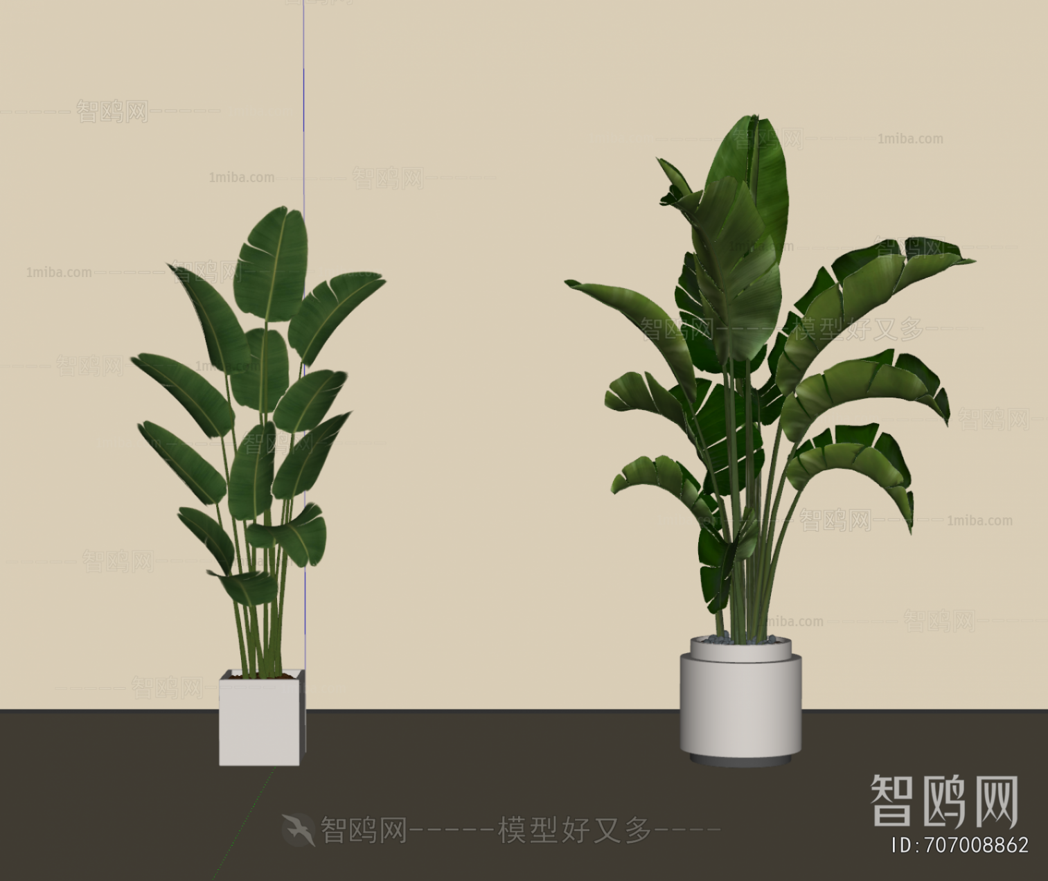 Modern Ground Green Plant Potted Plants