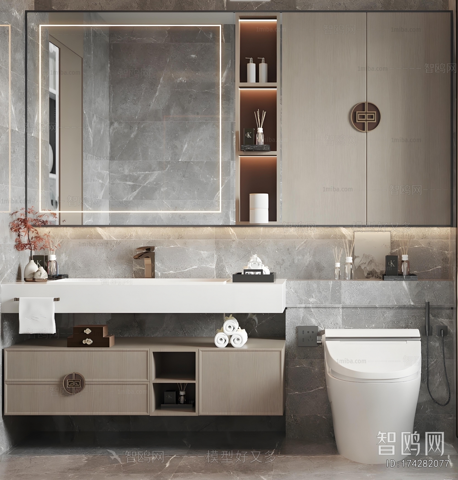 New Chinese Style Bathroom Cabinet