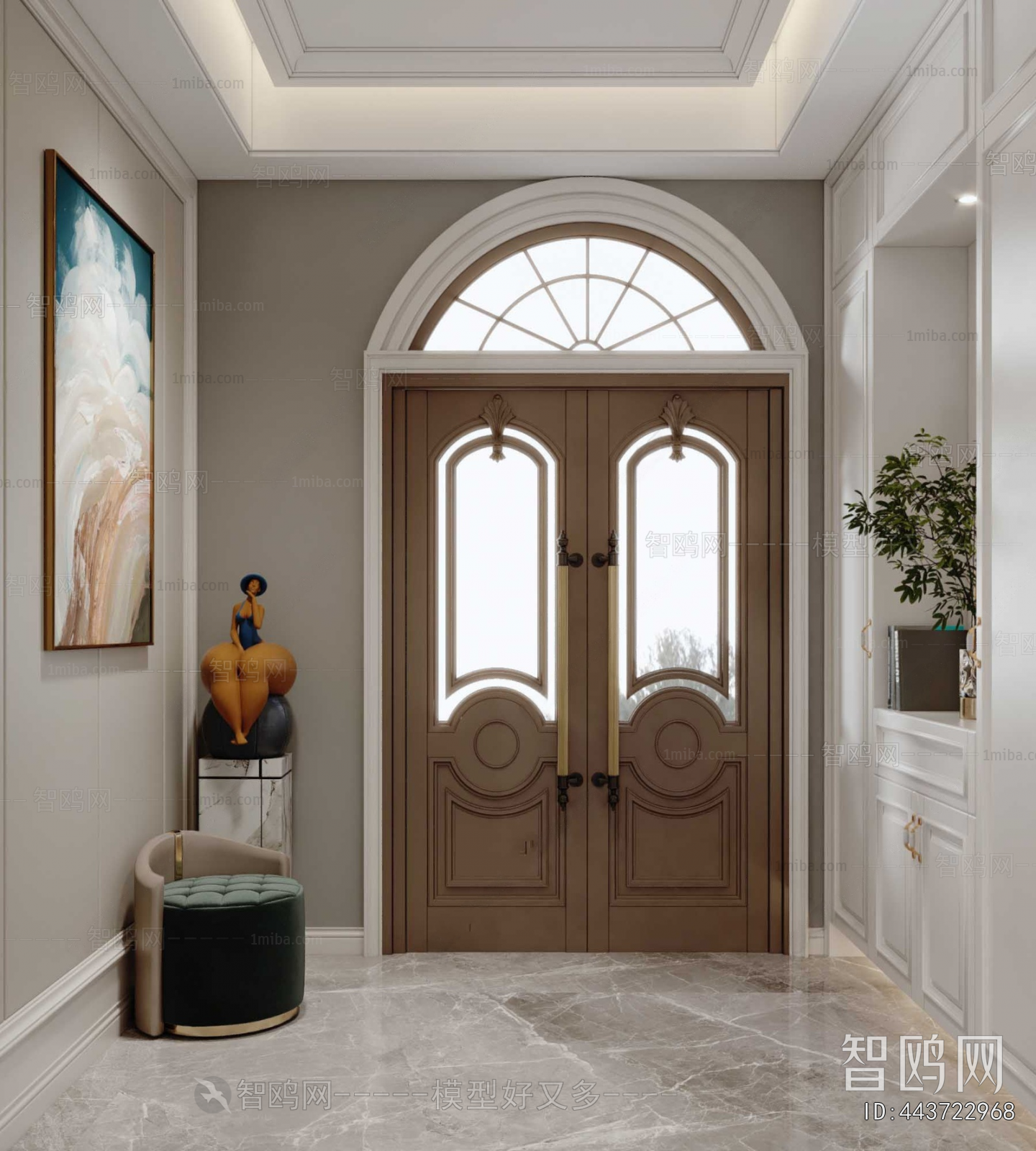 Simple European Style Double Door