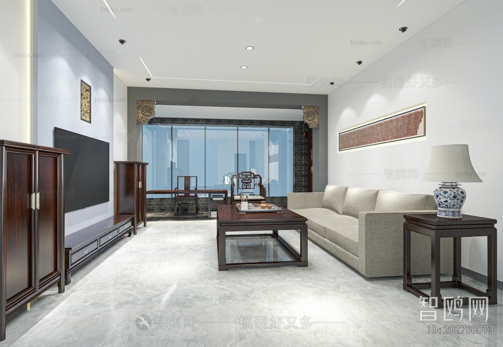 New Chinese Style A Living Room