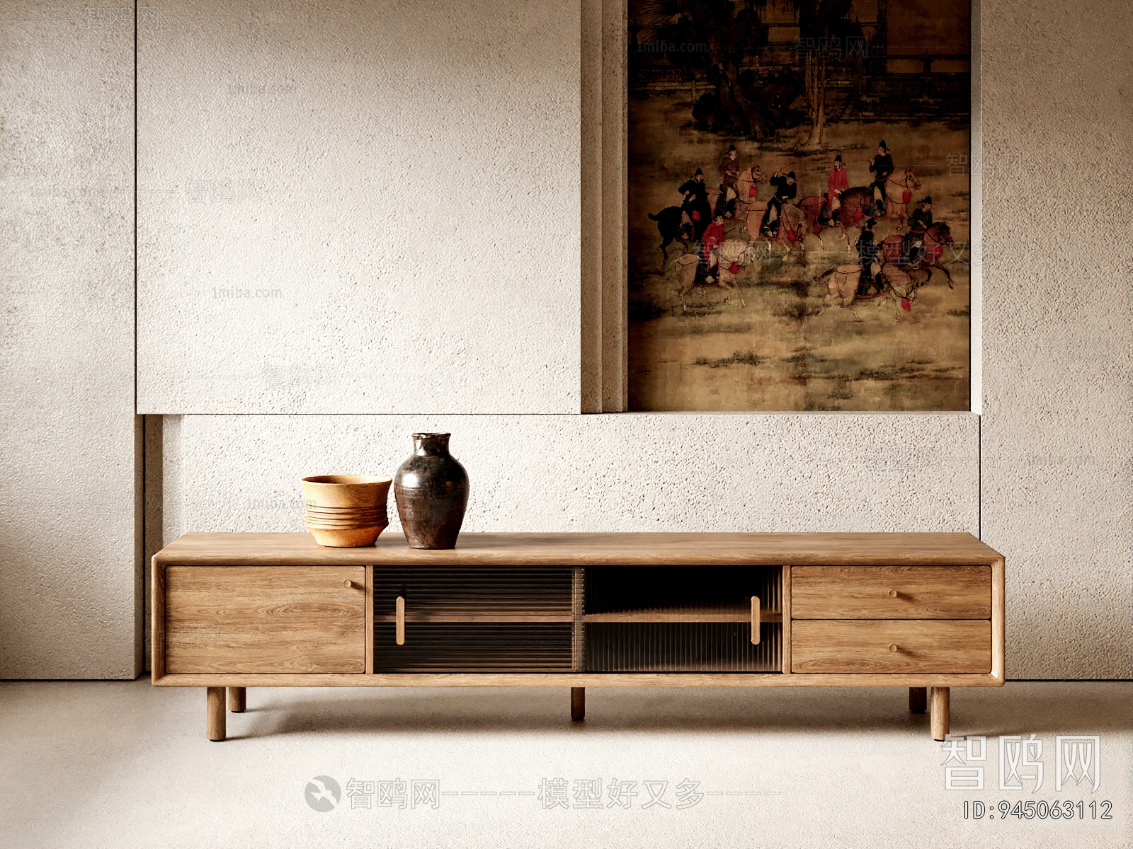 Wabi-sabi Style TV Cabinet