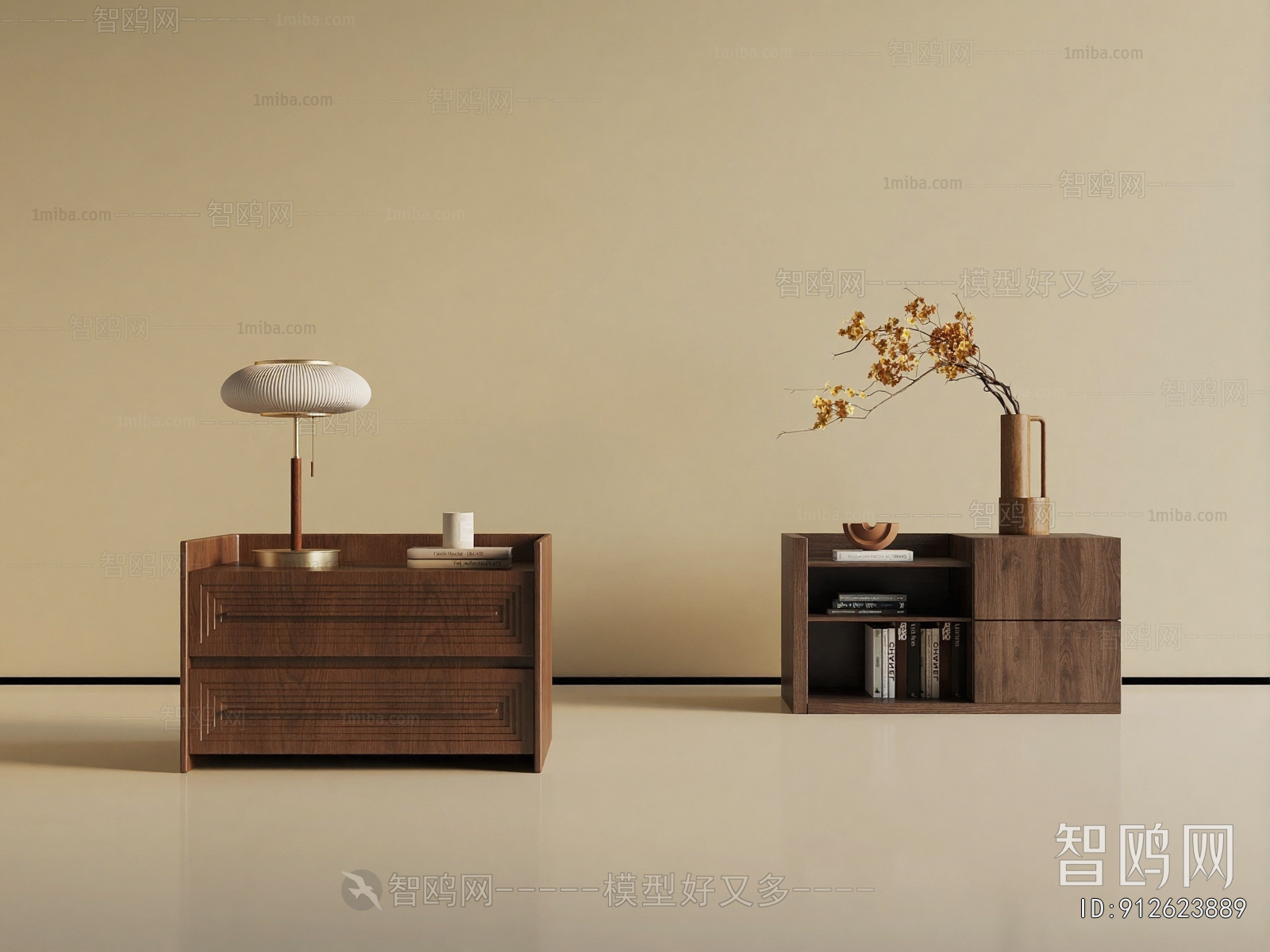 New Chinese Style Bedside Cupboard