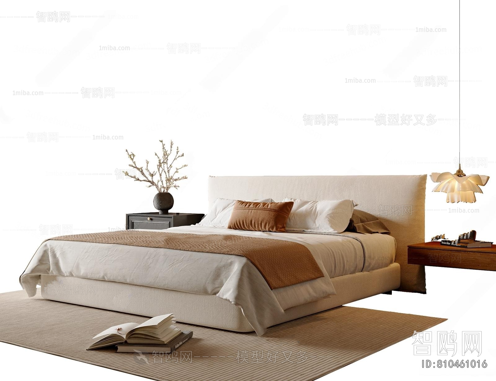 Wabi-sabi Style Double Bed