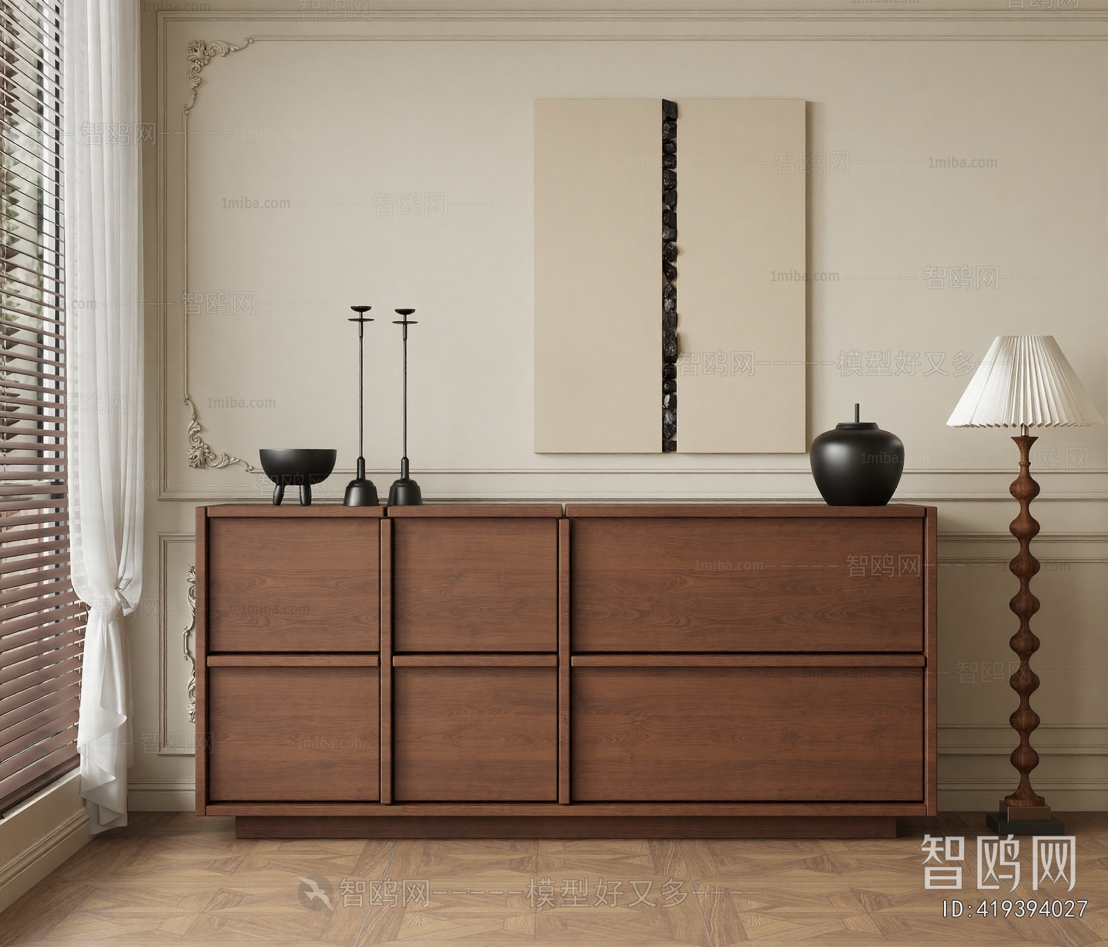 Wabi-sabi Style Side Cabinet