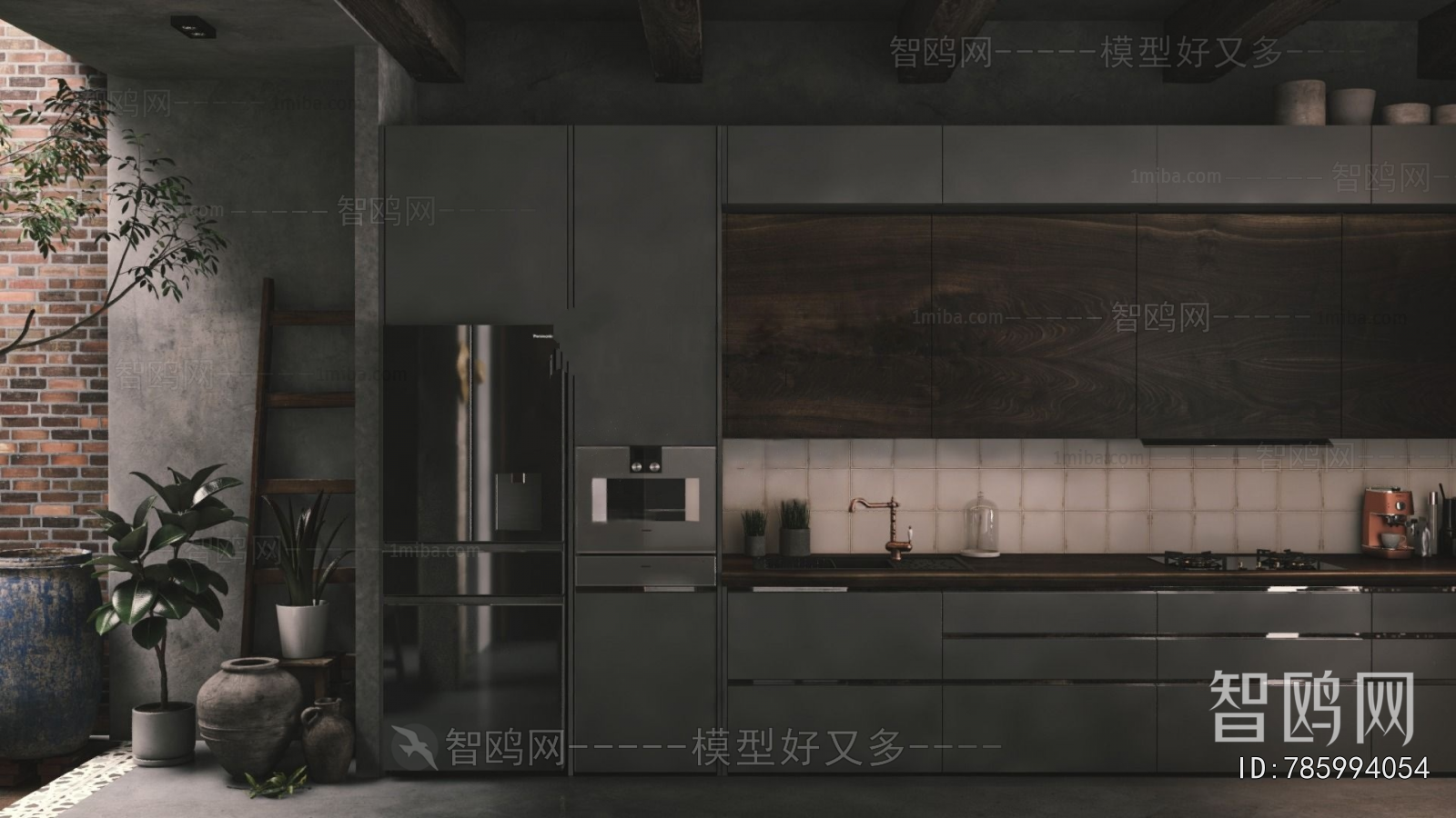 Wabi-sabi Style Open Kitchen