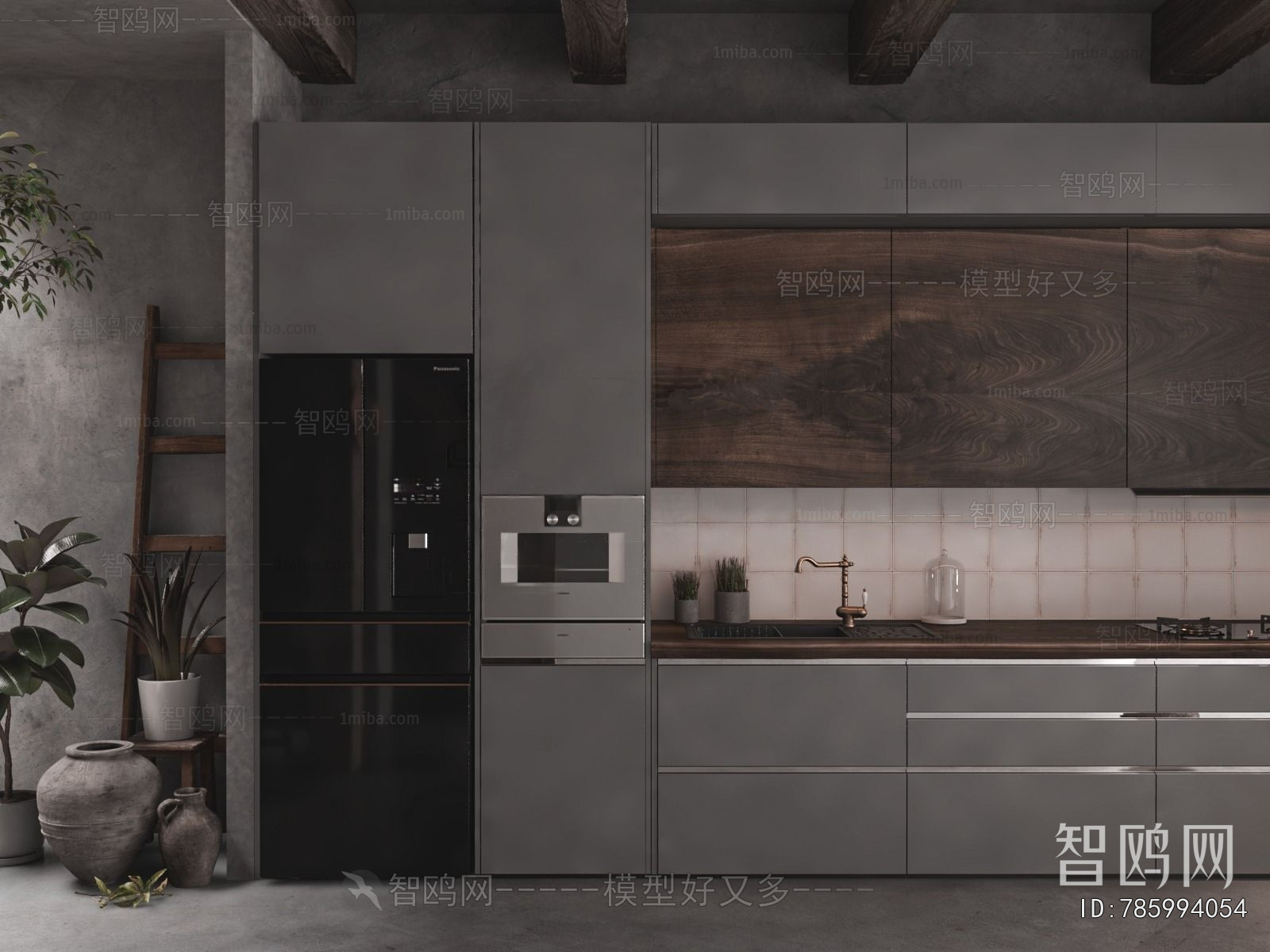 Wabi-sabi Style Open Kitchen