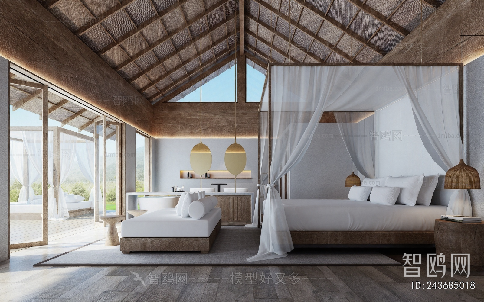 Southeast Asian Style Guest Room