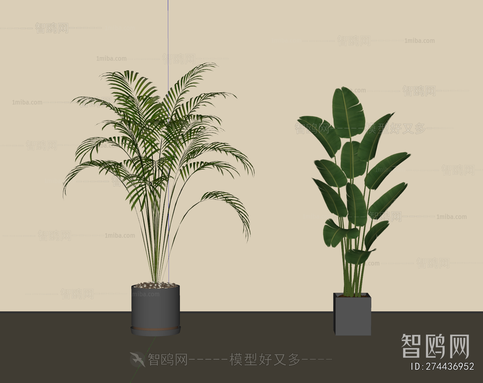 Modern Ground Green Plant Potted Plants