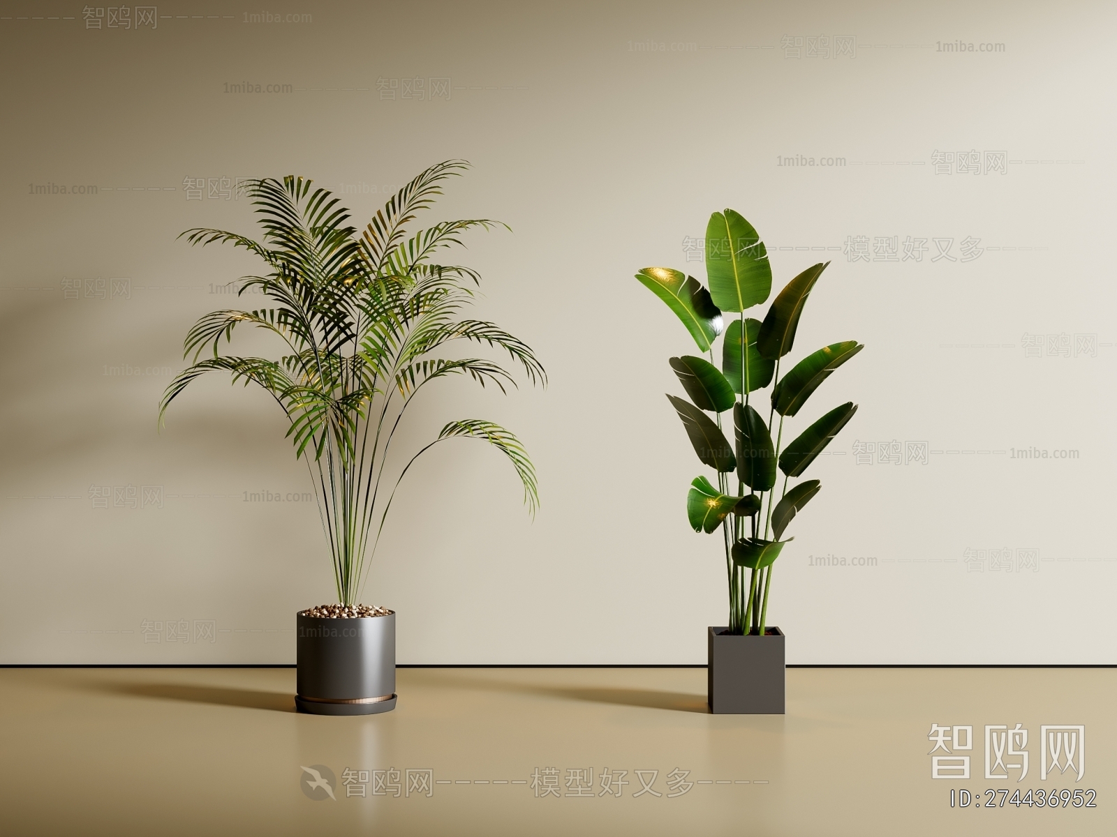Modern Ground Green Plant Potted Plants