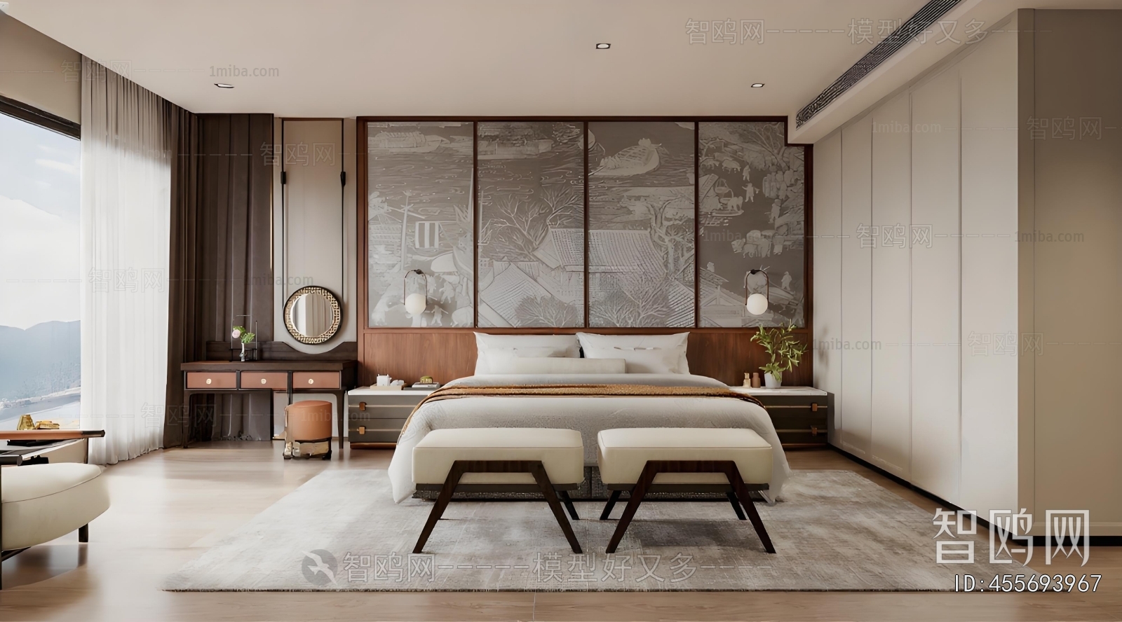 New Chinese Style Bedroom
