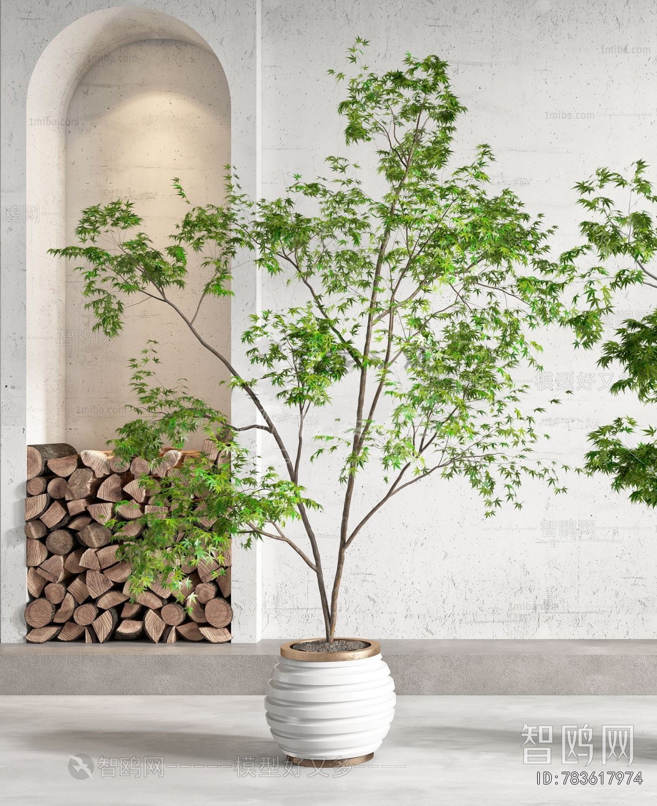 Modern Ground Green Plant Potted Plants