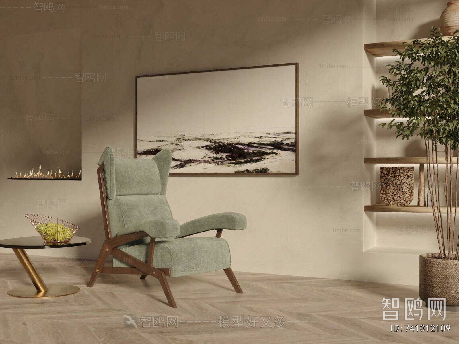 Wabi-sabi Style Lounge Chair