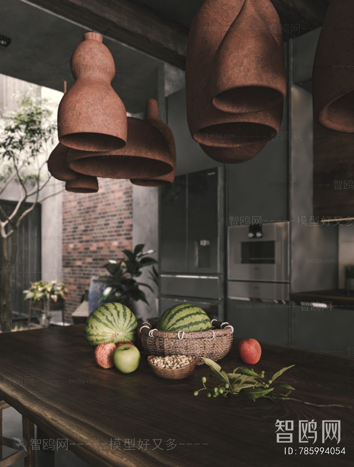 Wabi-sabi Style Open Kitchen