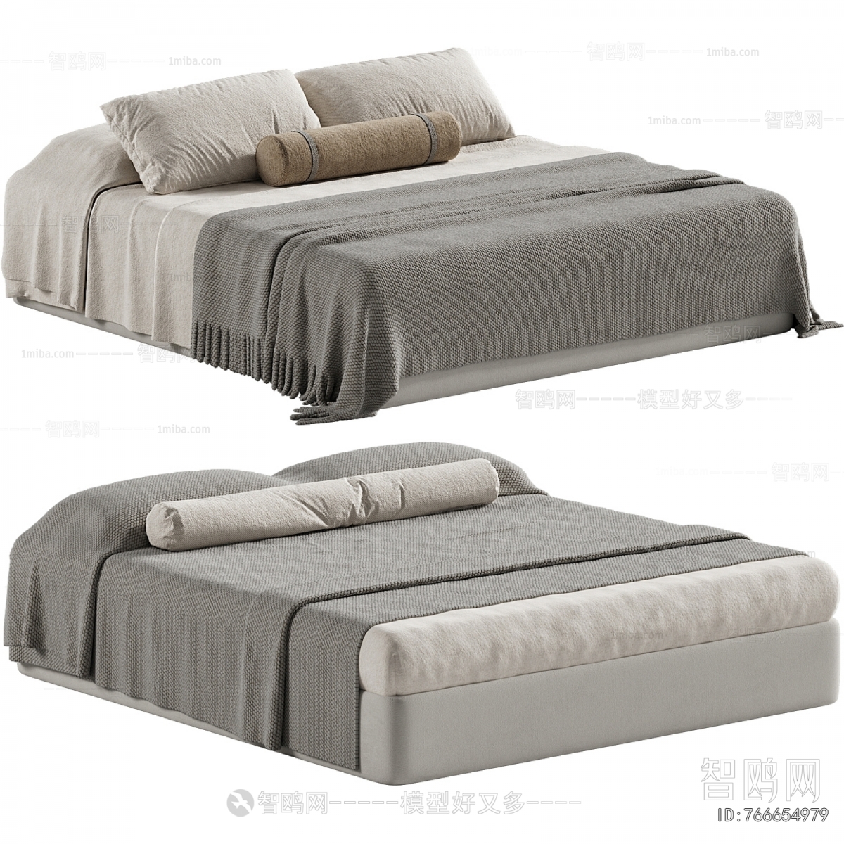 Wabi-sabi Style Double Bed