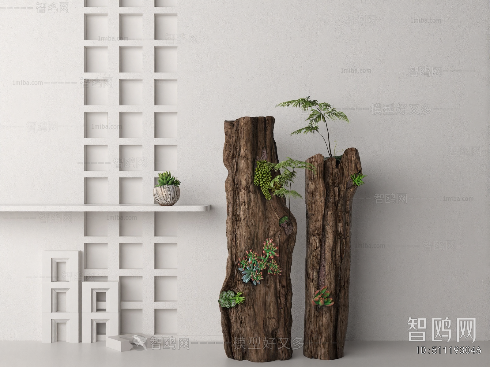 Wabi-sabi Style Ground Green Plant Potted Plants