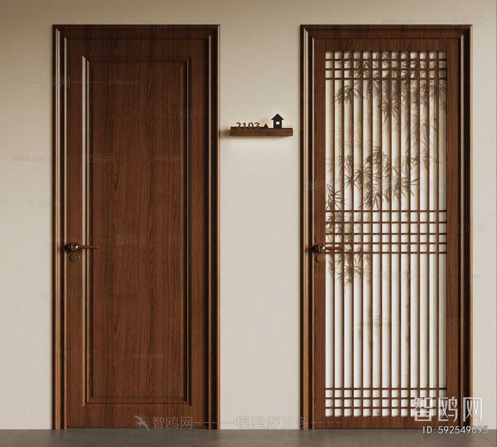New Chinese Style Single Door