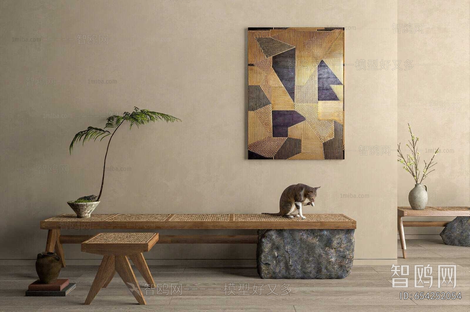 Wabi-sabi Style Bench