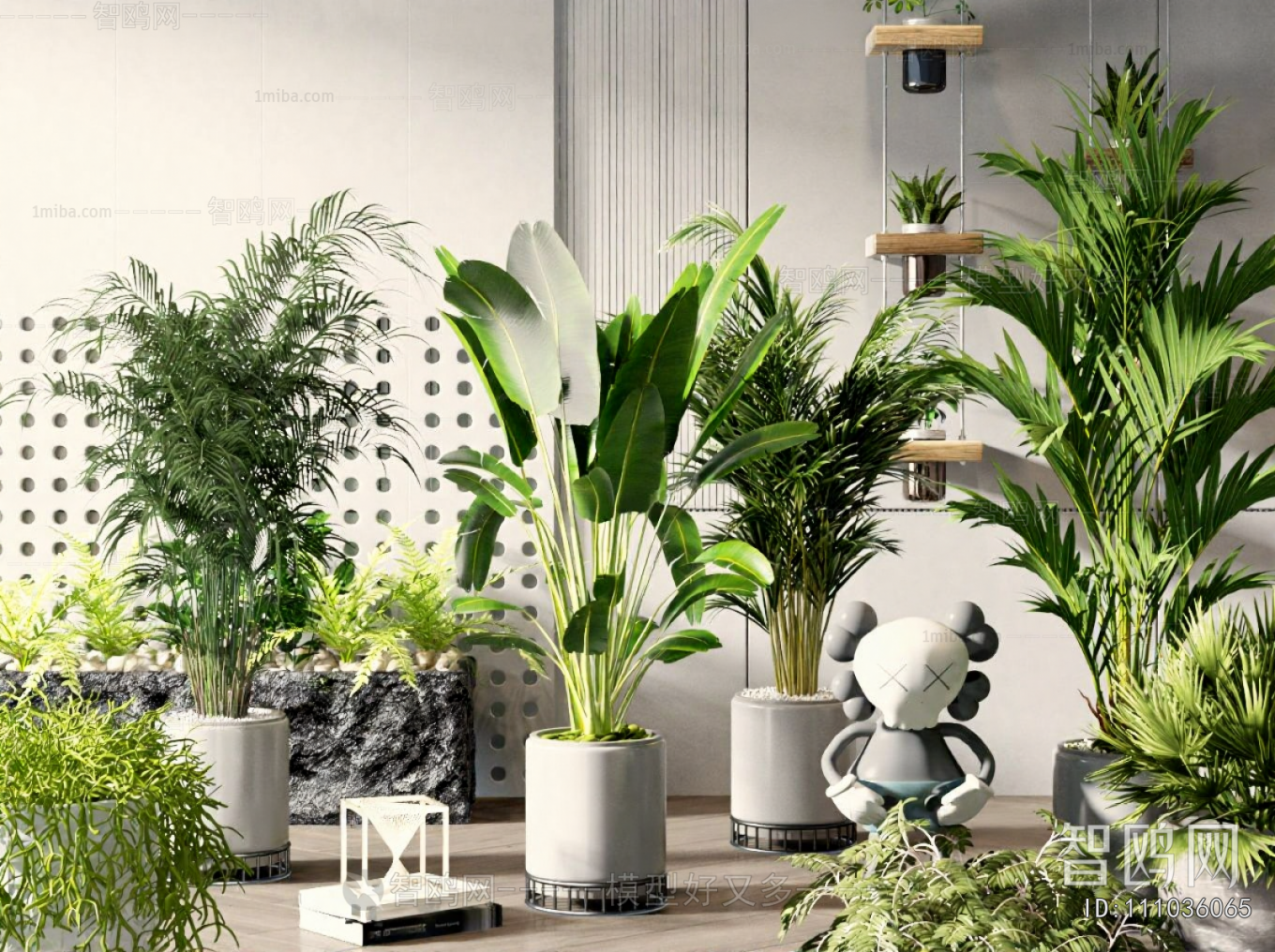 Modern Ground Green Plant Potted Plants