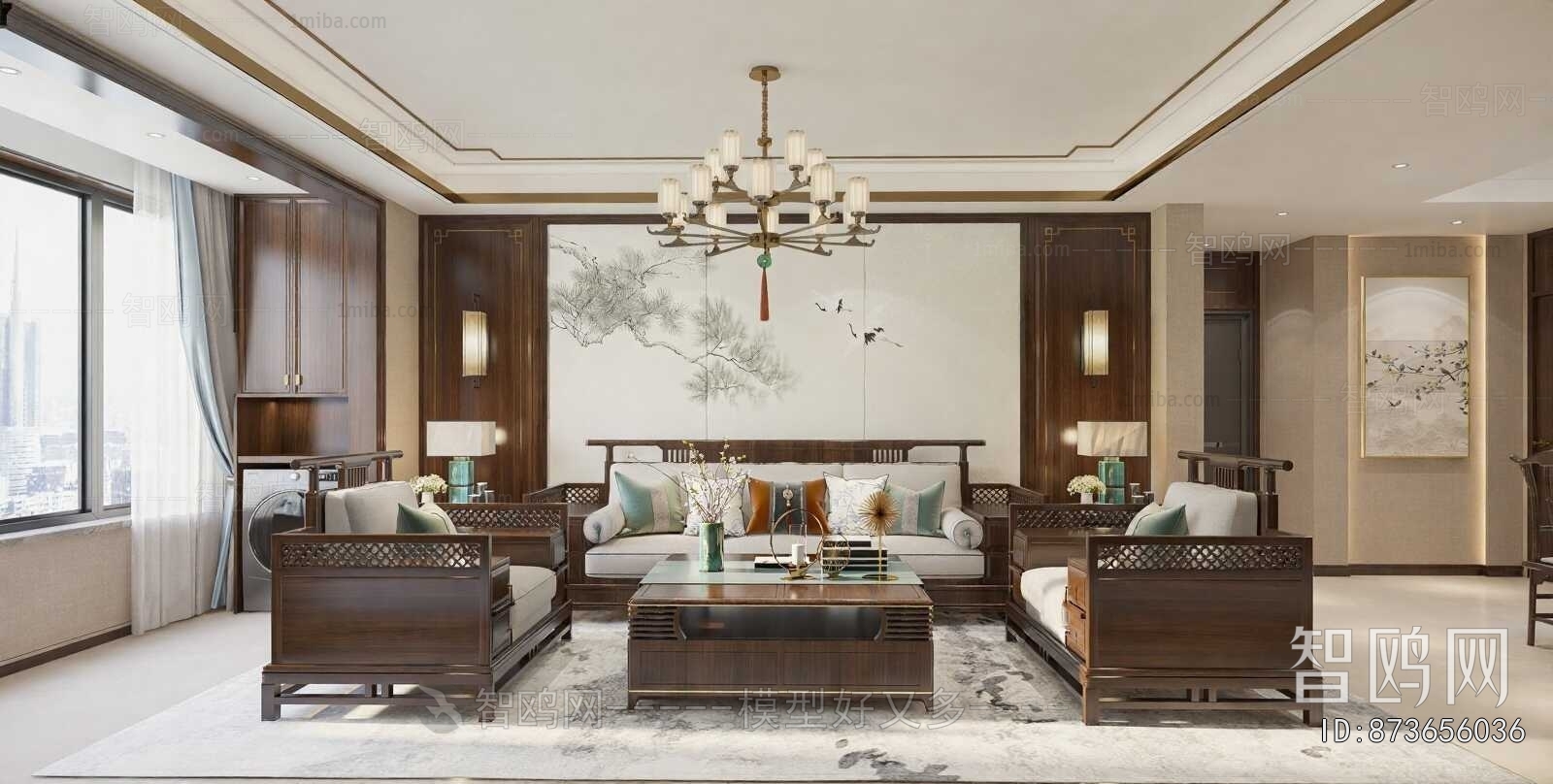 New Chinese Style A Living Room