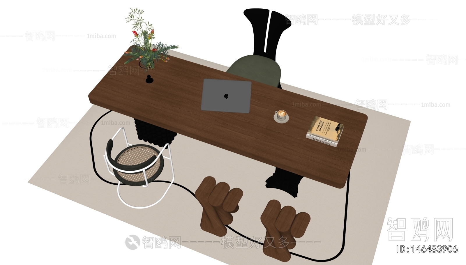 French Style Computer Desk And Chair