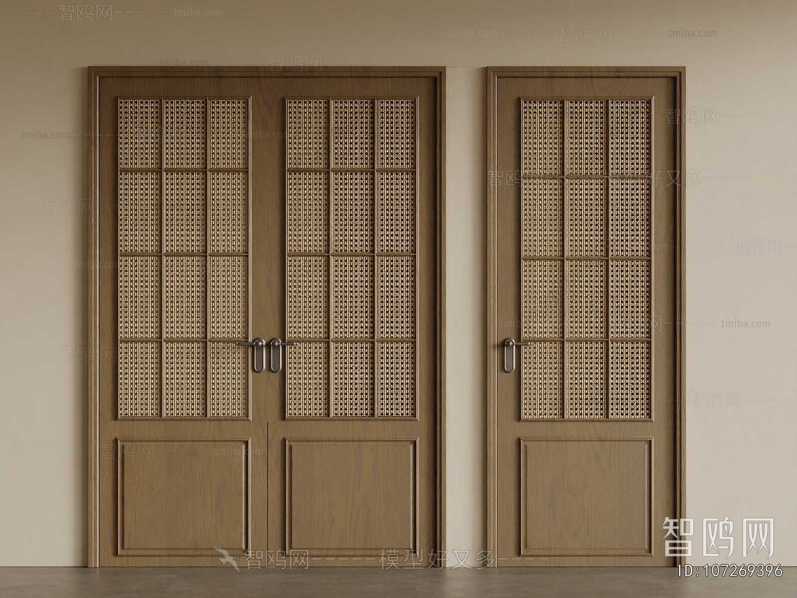 Wabi-sabi Style Double Door