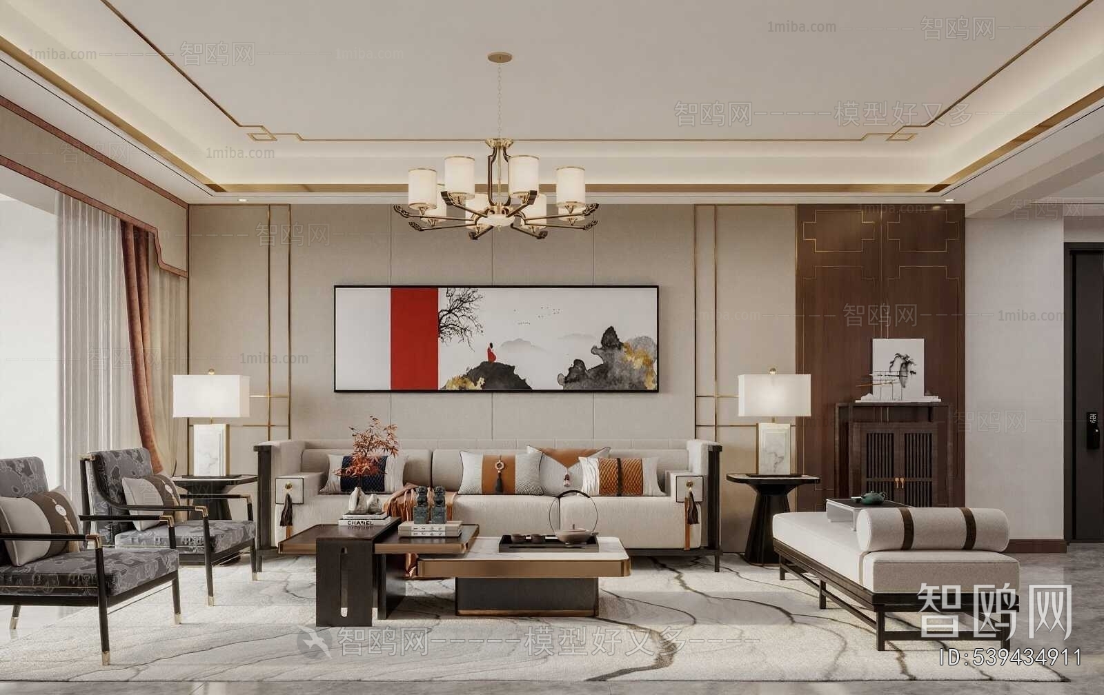 New Chinese Style A Living Room